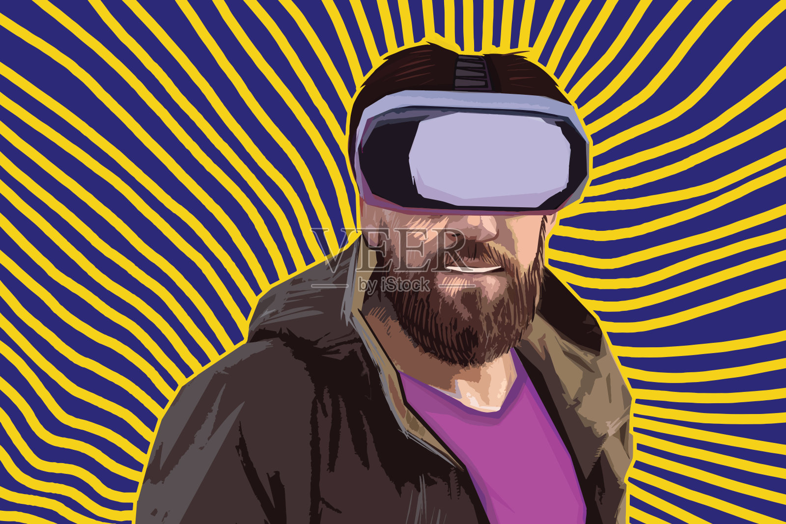虚拟现实模拟器插画图片素材