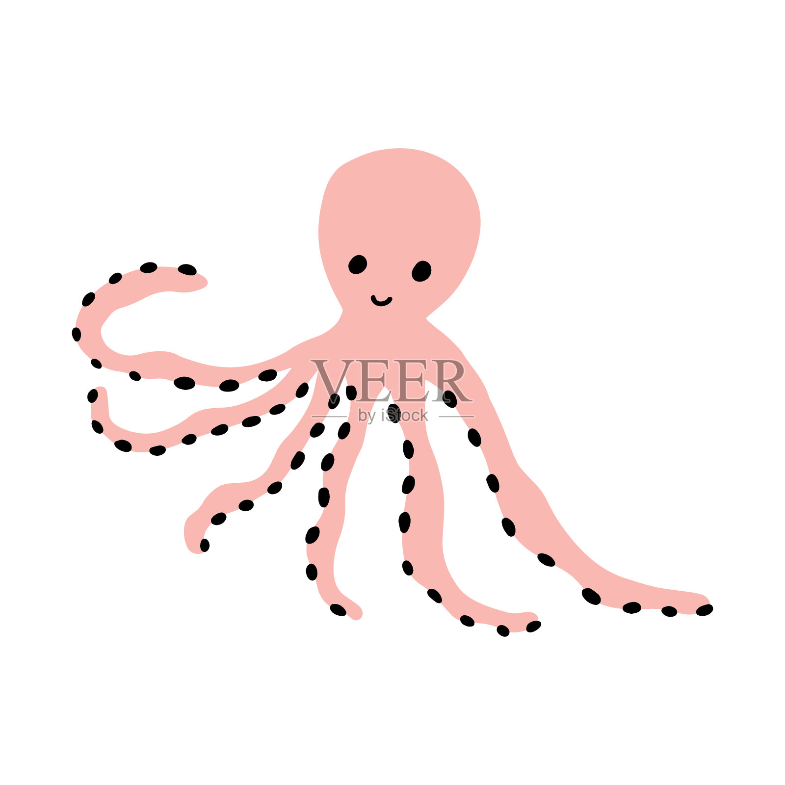 章鱼人物海洋动物深背景。野生动物插图。内衣的世界。矢量插图。插画图片素材