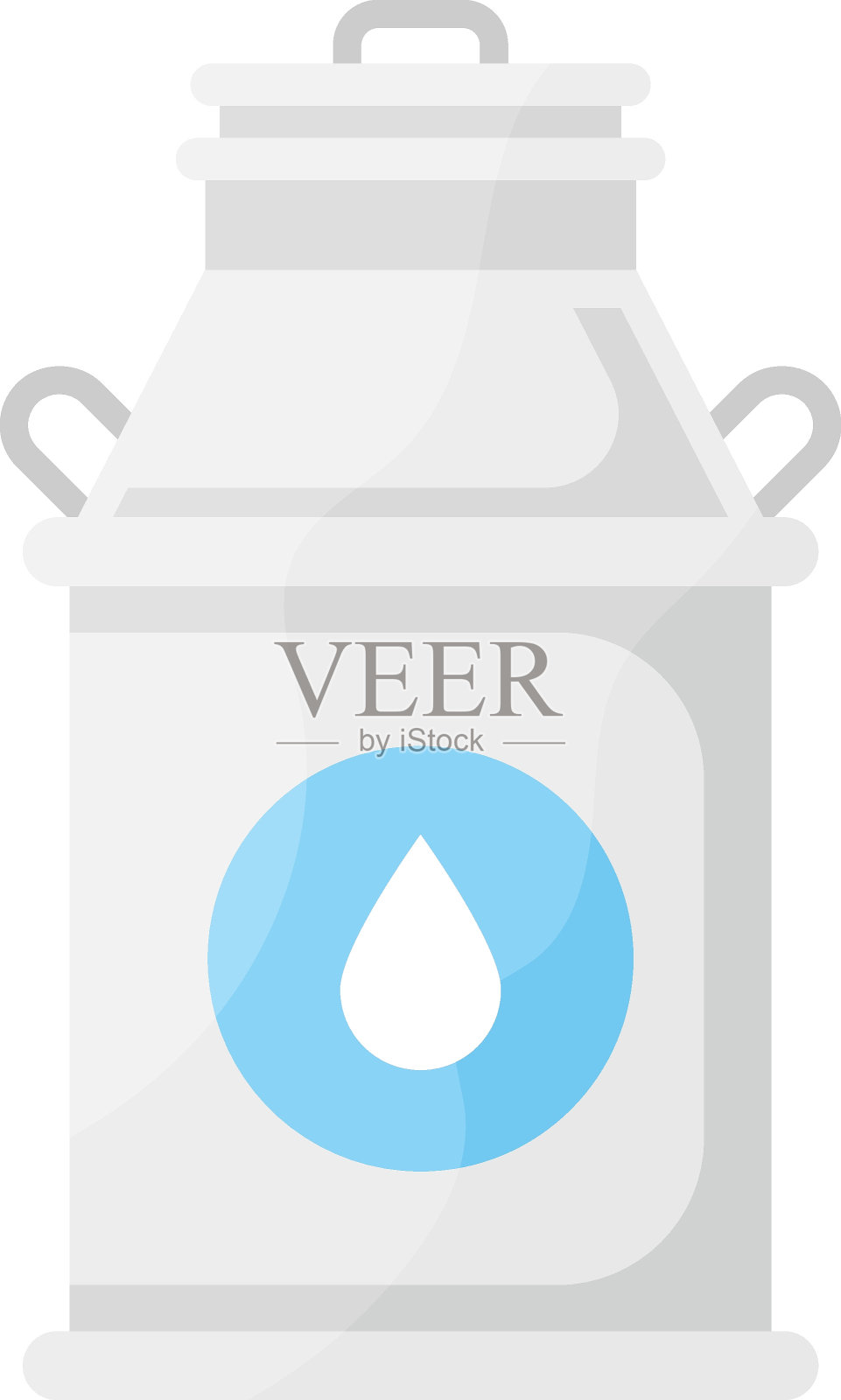 牛奶搅拌器概念，旧牛奶罐在奶牛场矢量彩色图标设计，农业和农业符号，村庄生活标志，农村和牲畜插图插画图片素材