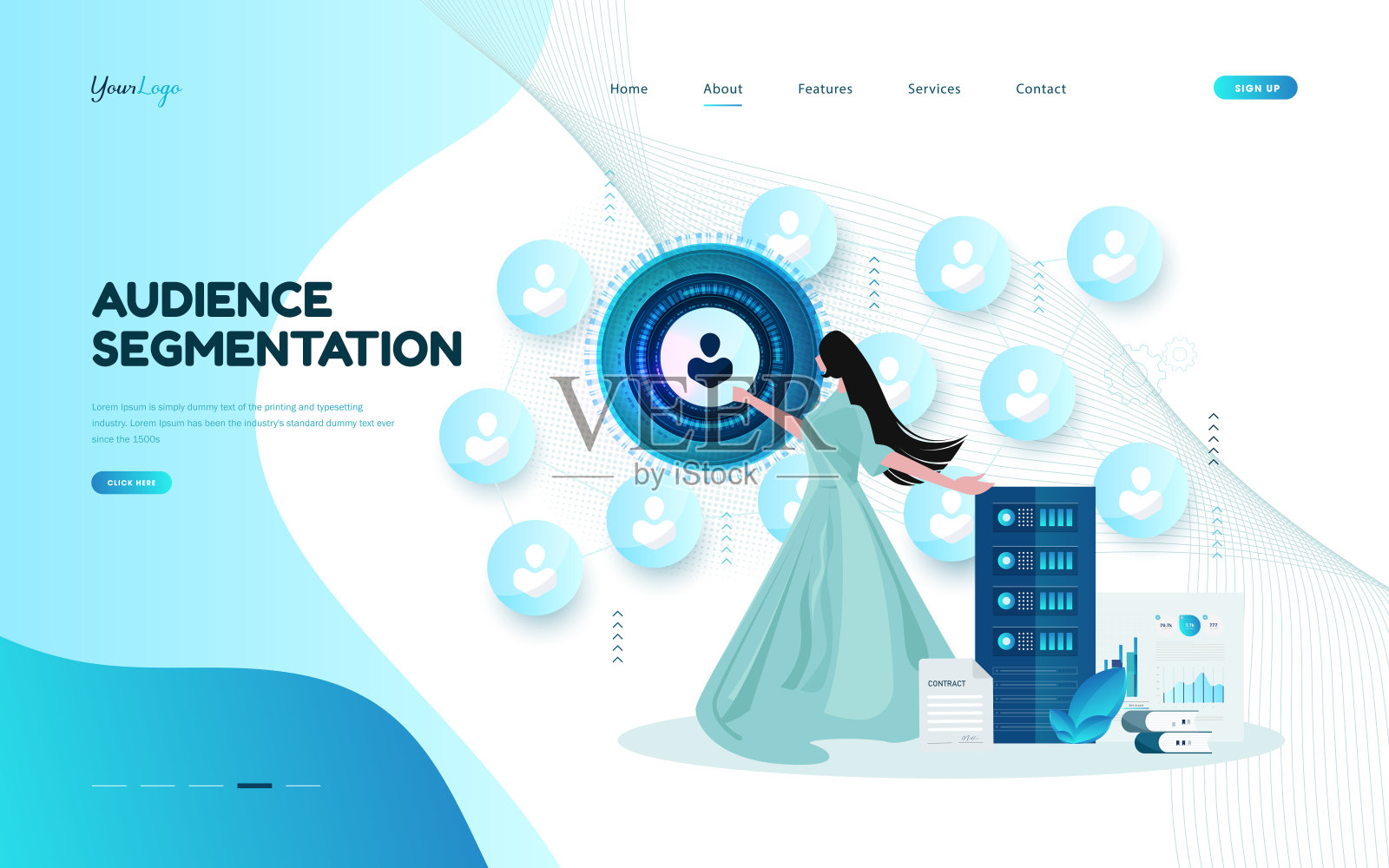 受众细分抽象概念插画图片素材