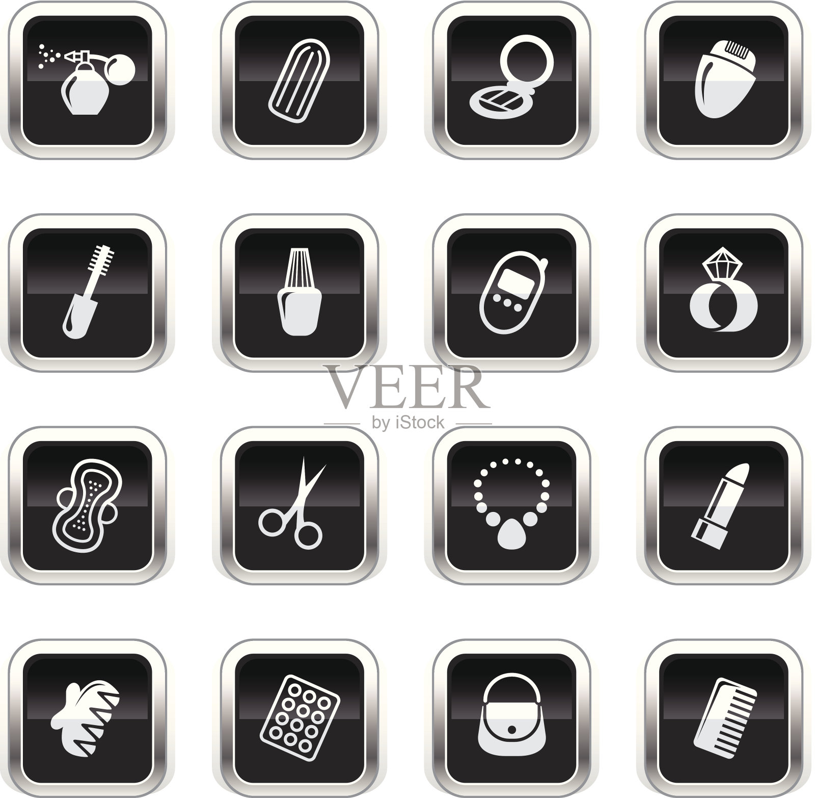 超亮黑色图标-女人的配件图标素材