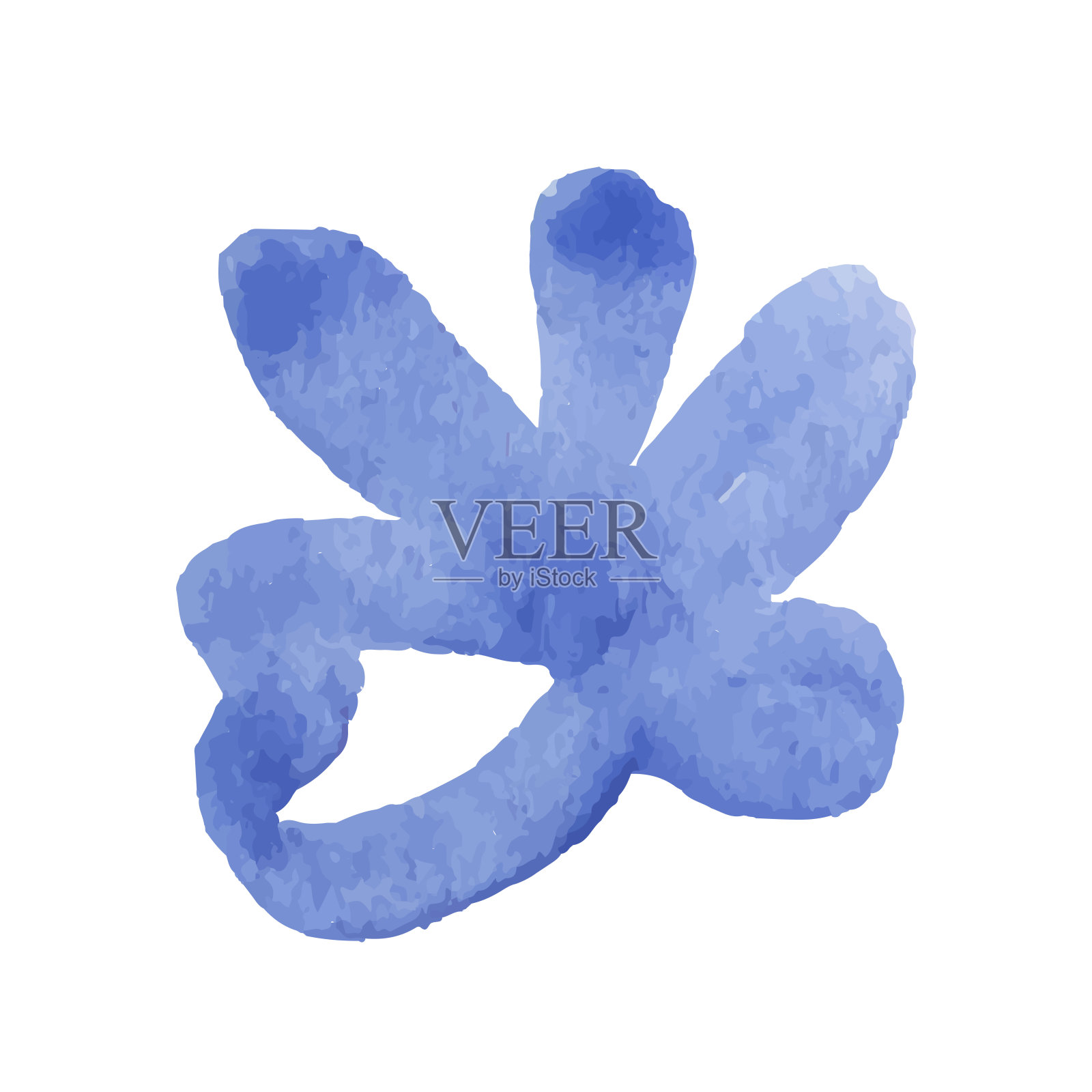 花图标孤立在白色背景。商标标志设计。现代笔刷水彩插图。向量插画图片素材