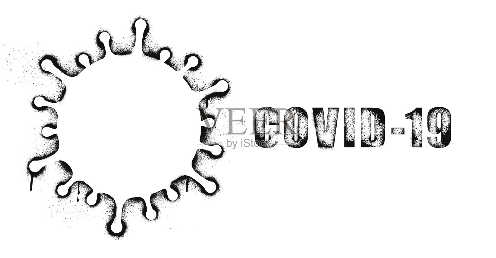 冠状病毒涂鸦图形插画图片素材