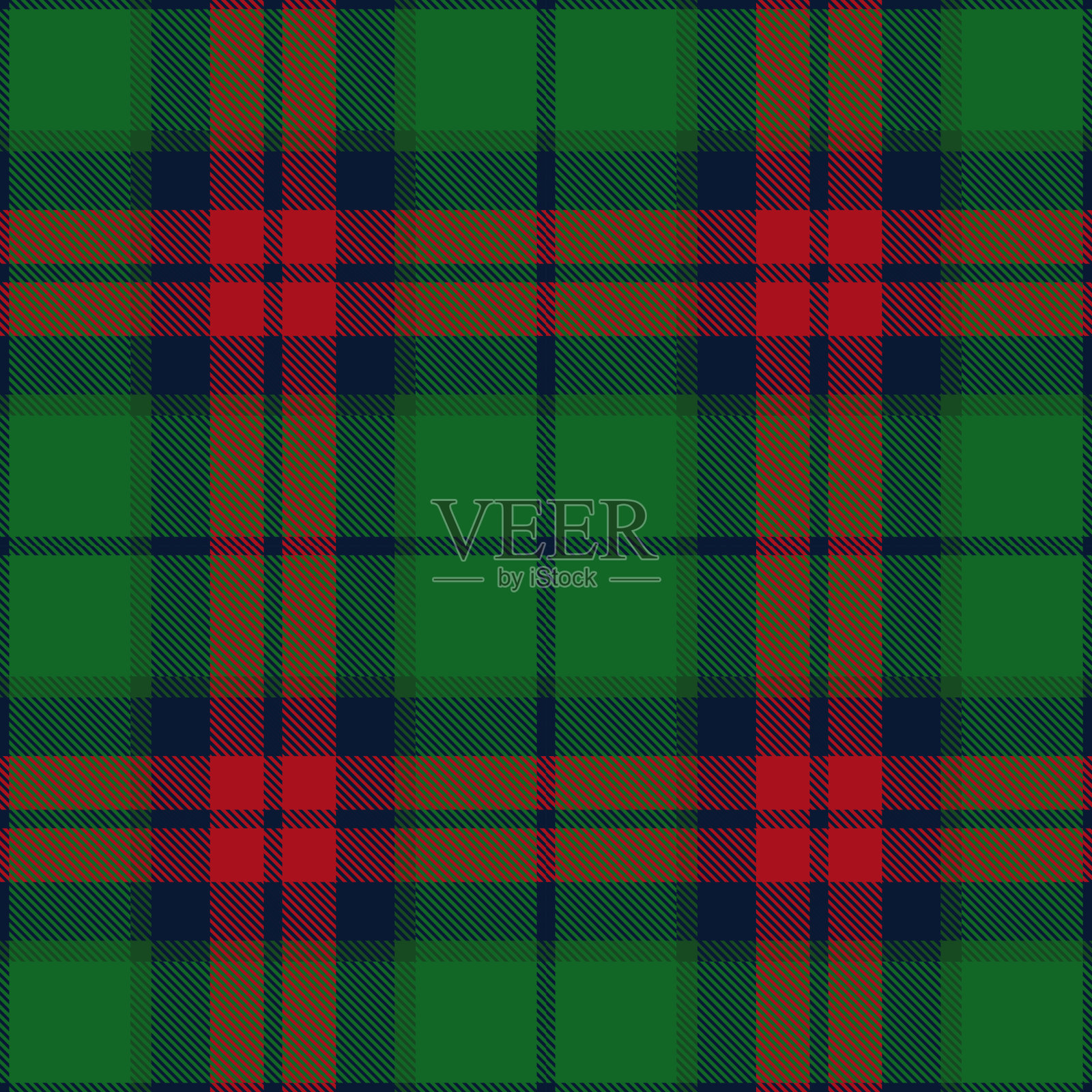 红绿苏格兰格子格纹纺织图案插画图片素材