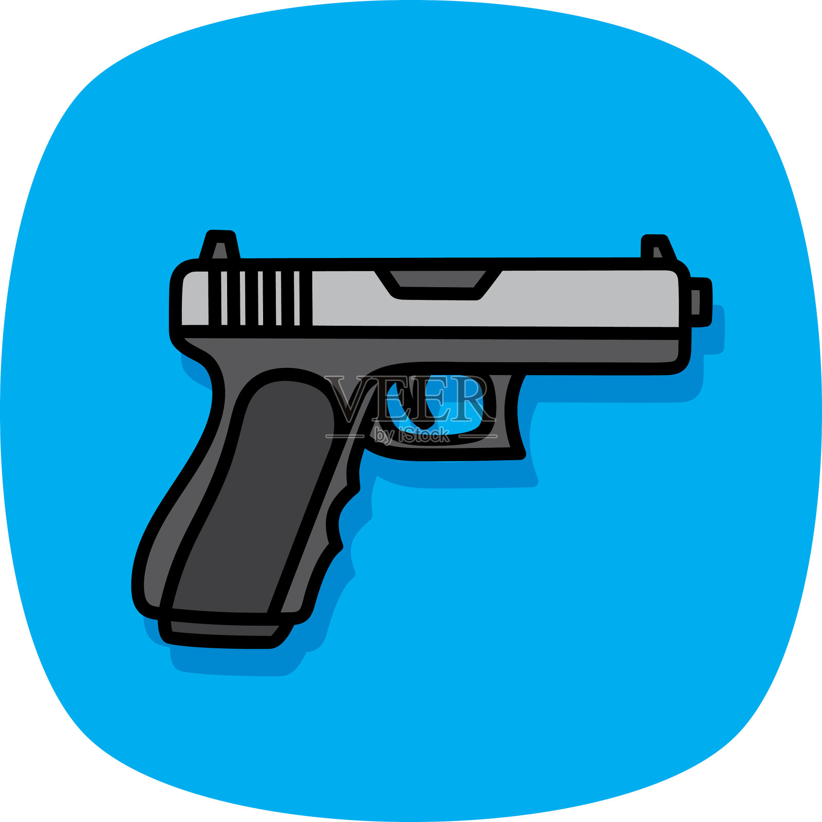 1 .手枪涂鸦插画图片素材