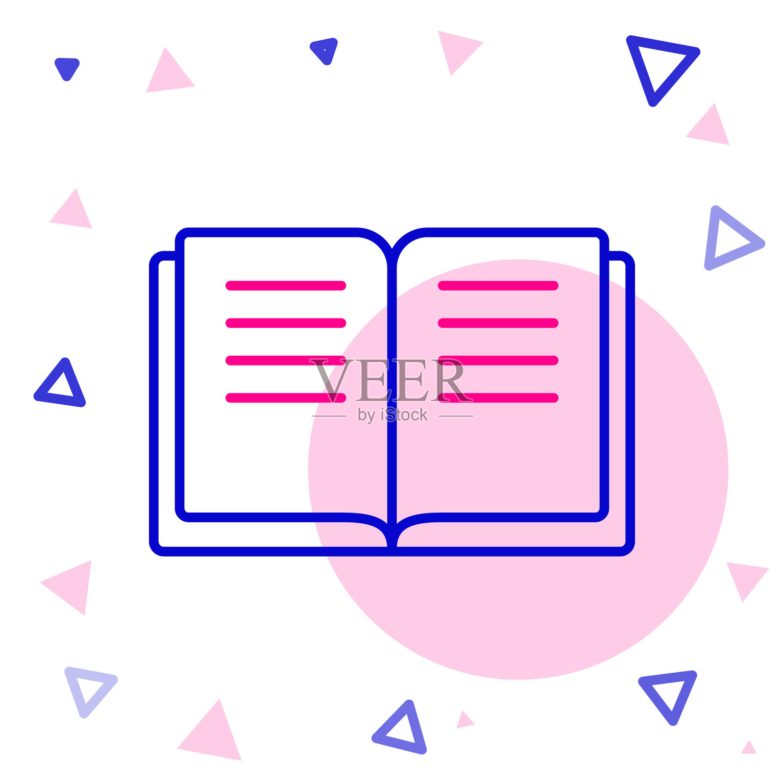 线古代魔法书与炼金术食谱和神秘的咒语和魔法图标孤立的白色背景。色彩缤纷的轮廓概念。向量插画图片素材