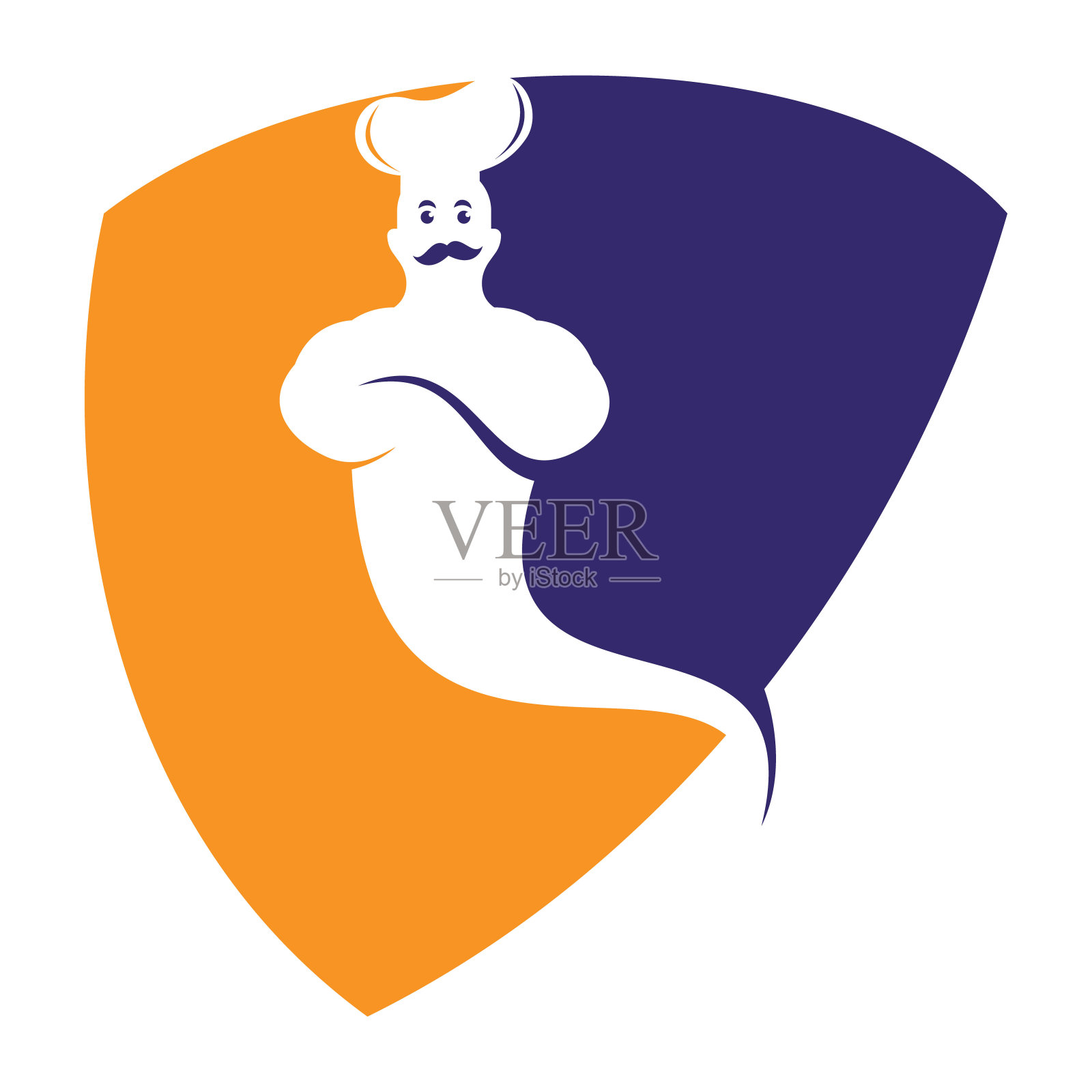 精灵食品标志设计。插画图片素材