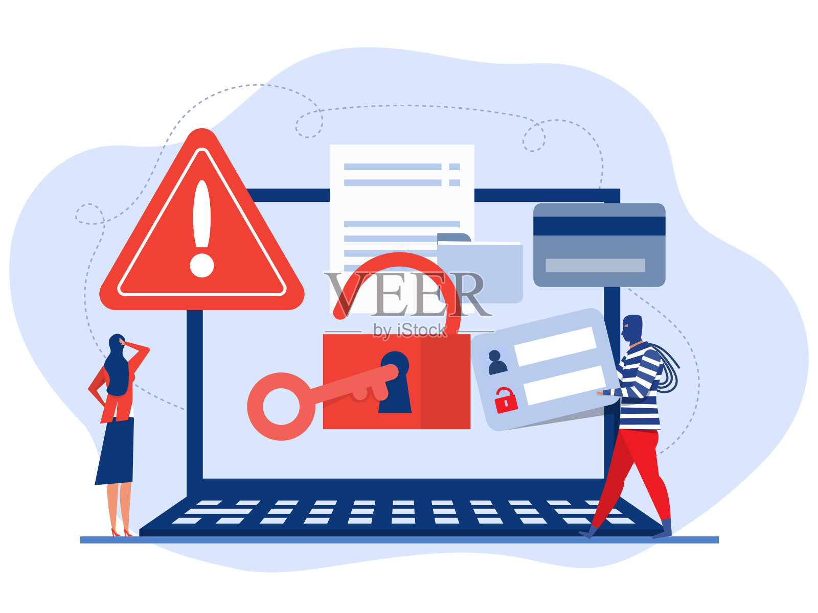 黑客活动攻击，盗窃，密码，网络，犯罪，黑客攻击，审查或勒索软件活动安全黑客计算机，概念矢量，插图插画图片素材