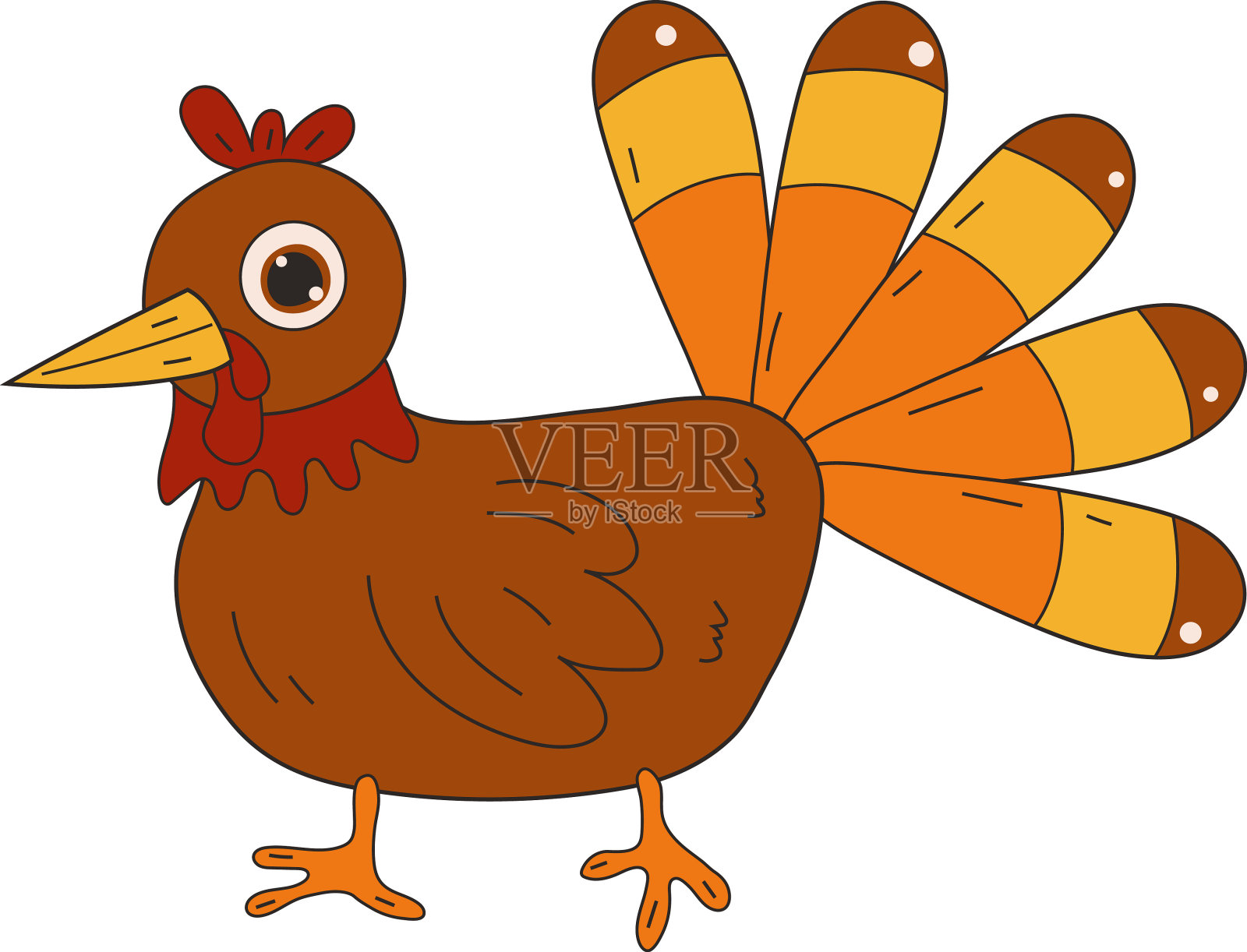 感恩节火鸡可爱的卡通人物图标插图图形艺术插画图片素材