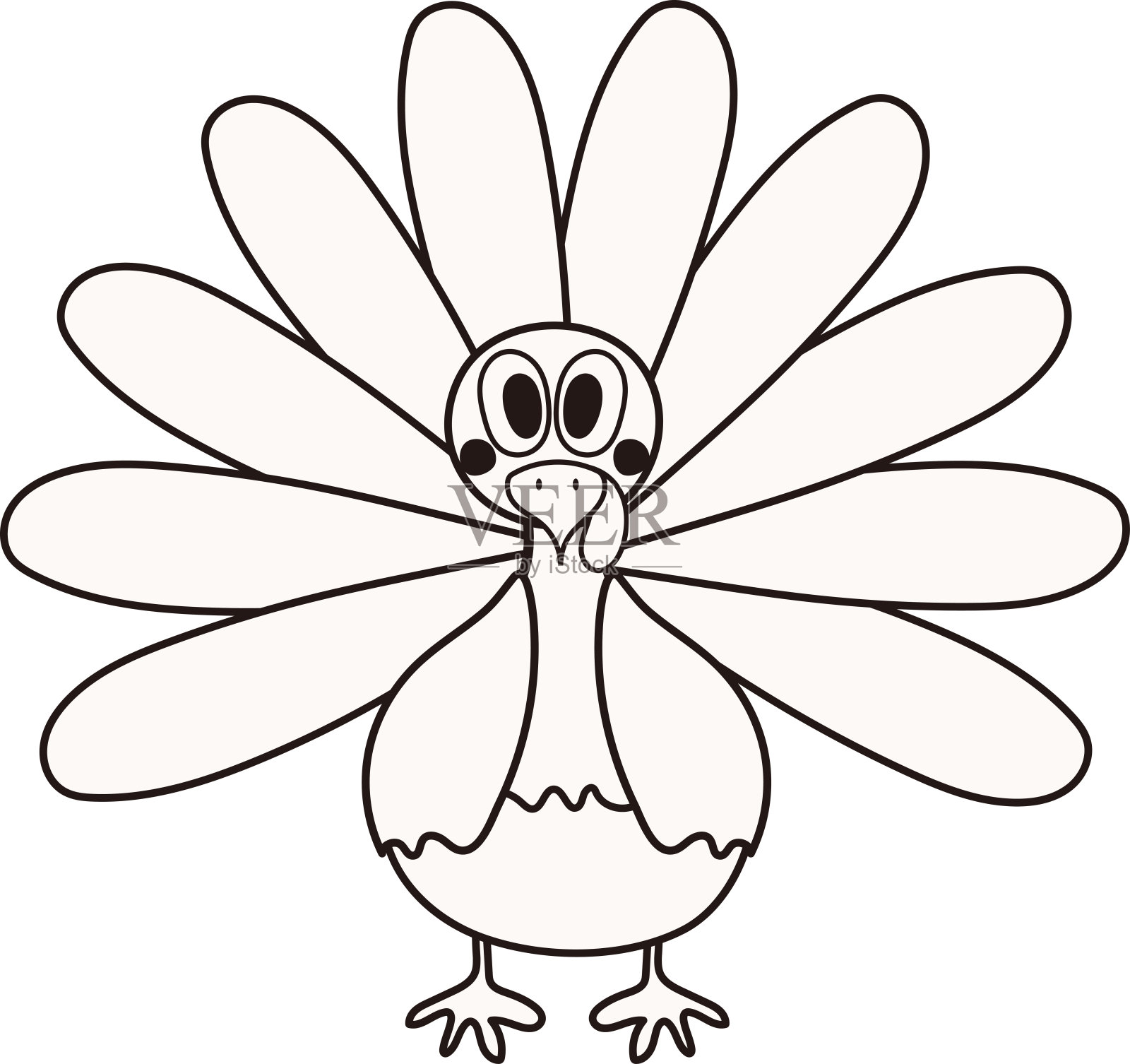 感恩节火鸡可爱的卡通人物图标插图图形艺术插画图片素材