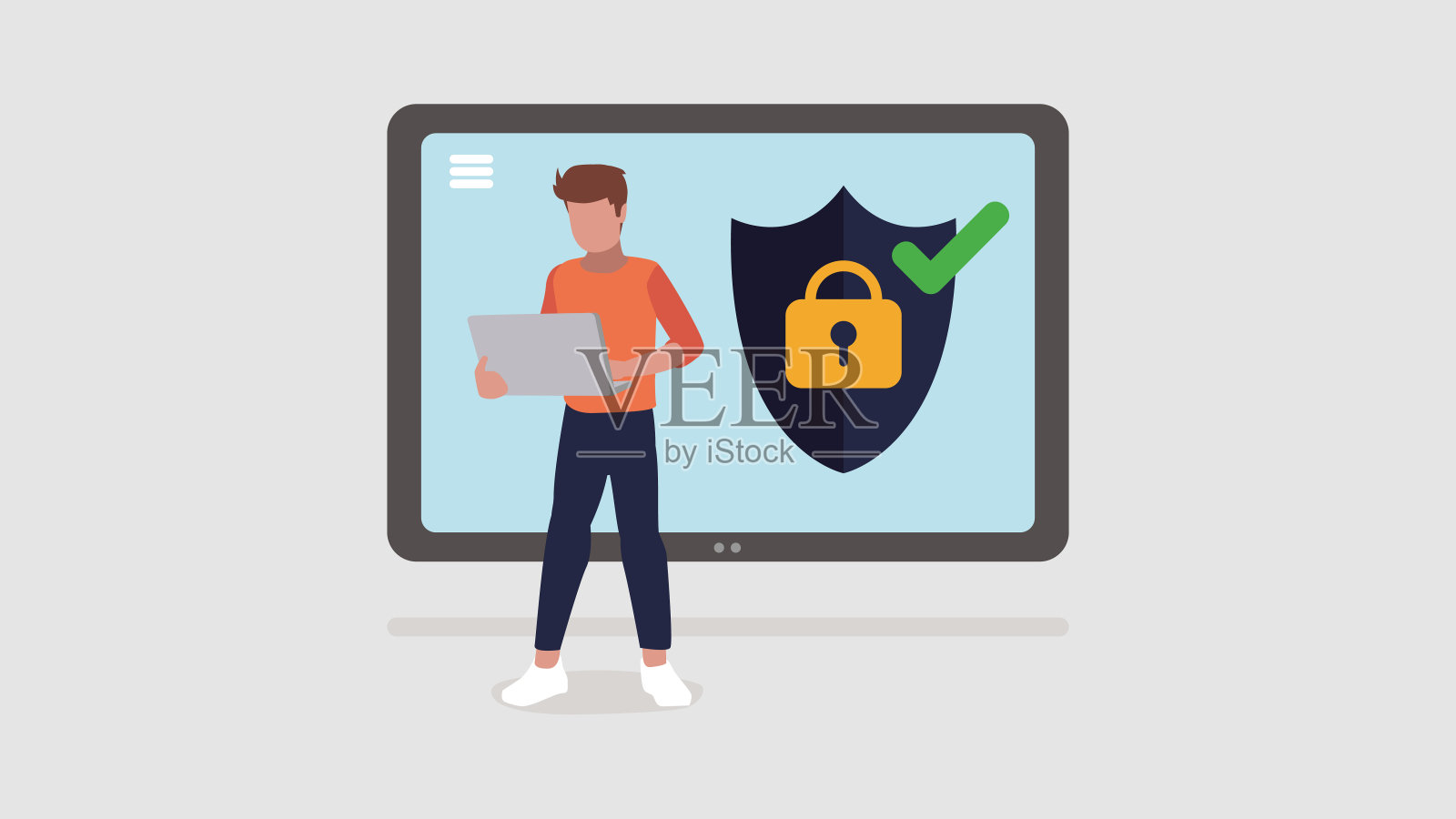 用户安全登录插画图片素材