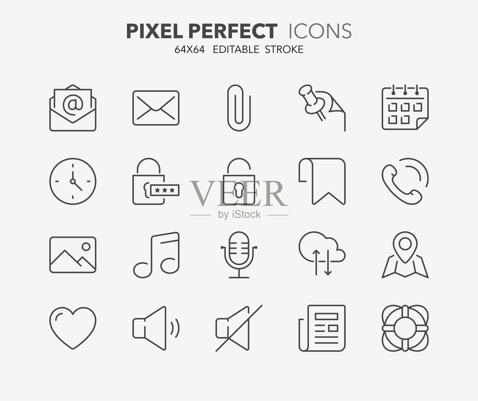 用户界面细线图标2图标素材