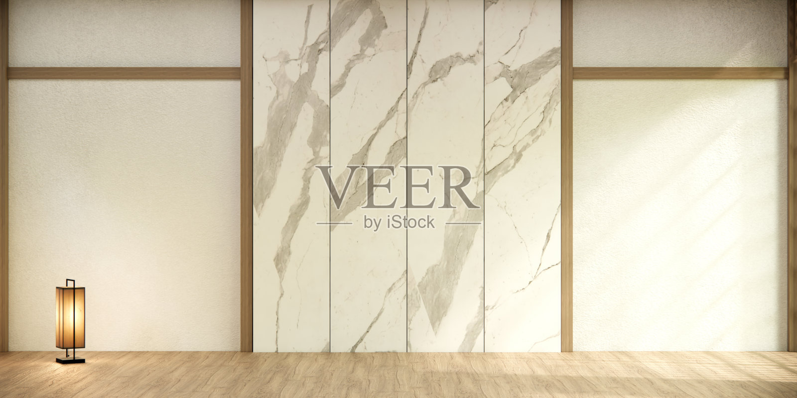 空房间，干净的日本极简主义房间内部照片摄影图片