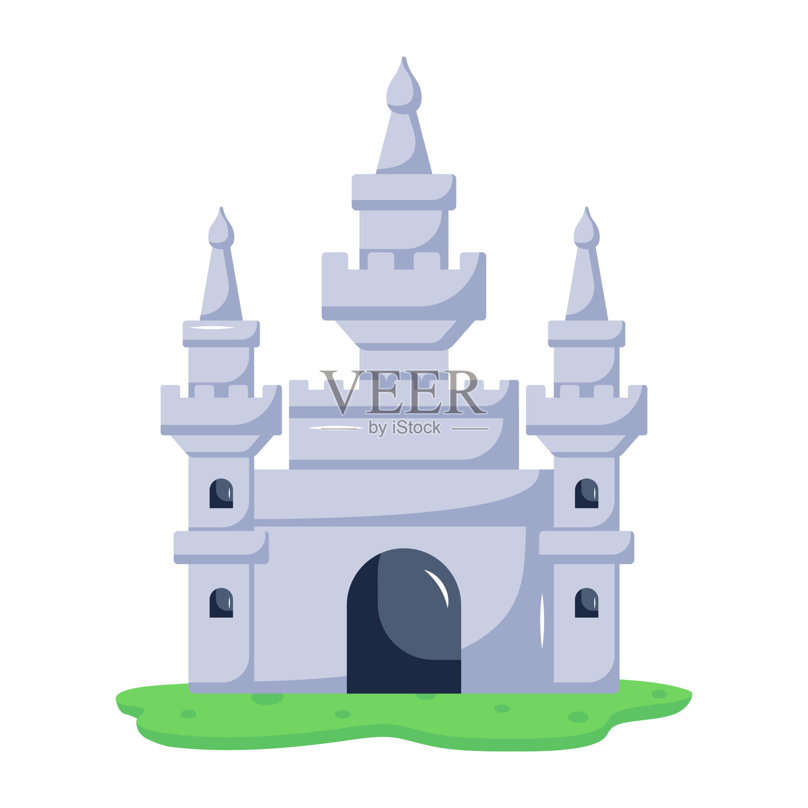 一套堡垒建筑平面图标插画图片素材