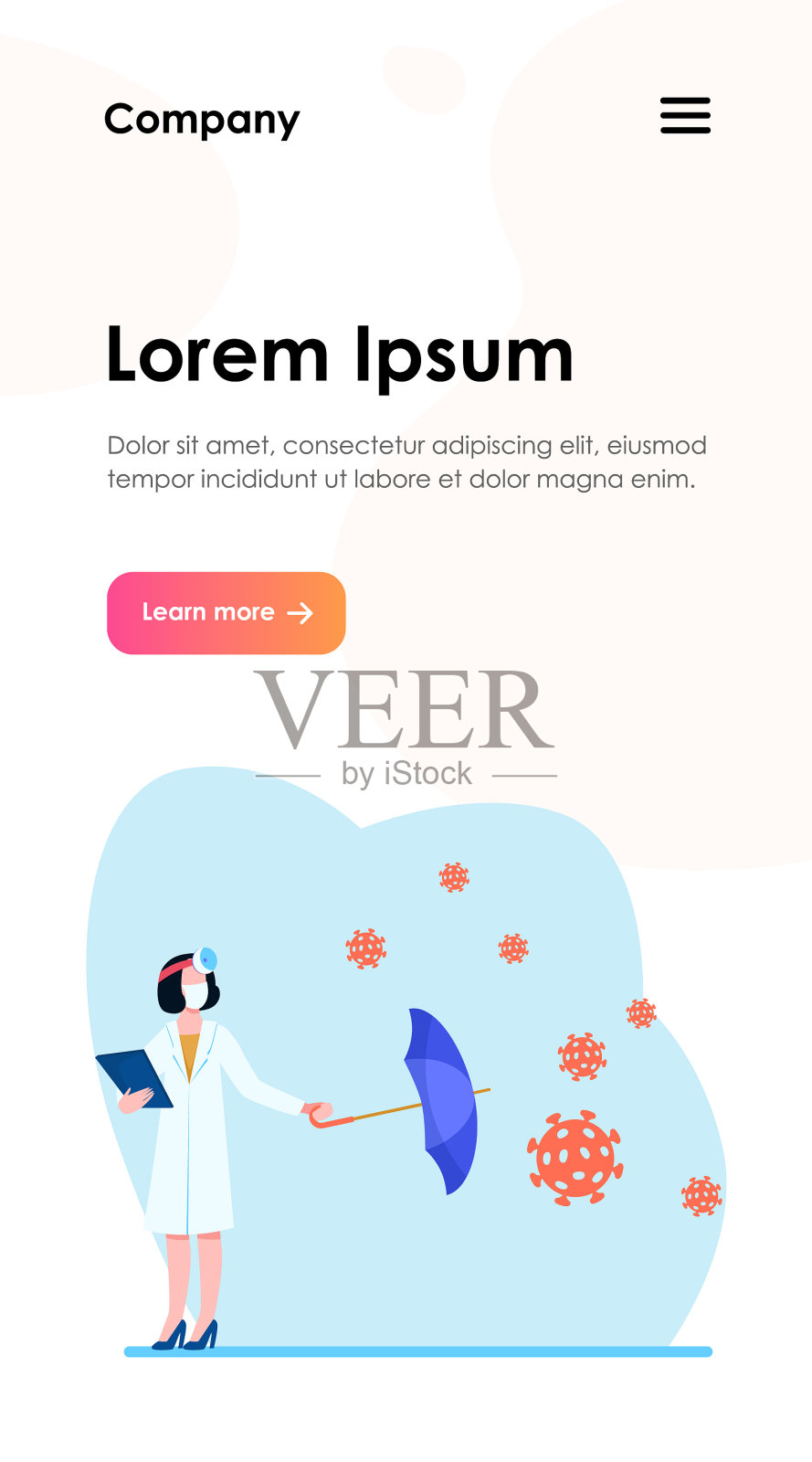 防护病毒的护士插画图片素材