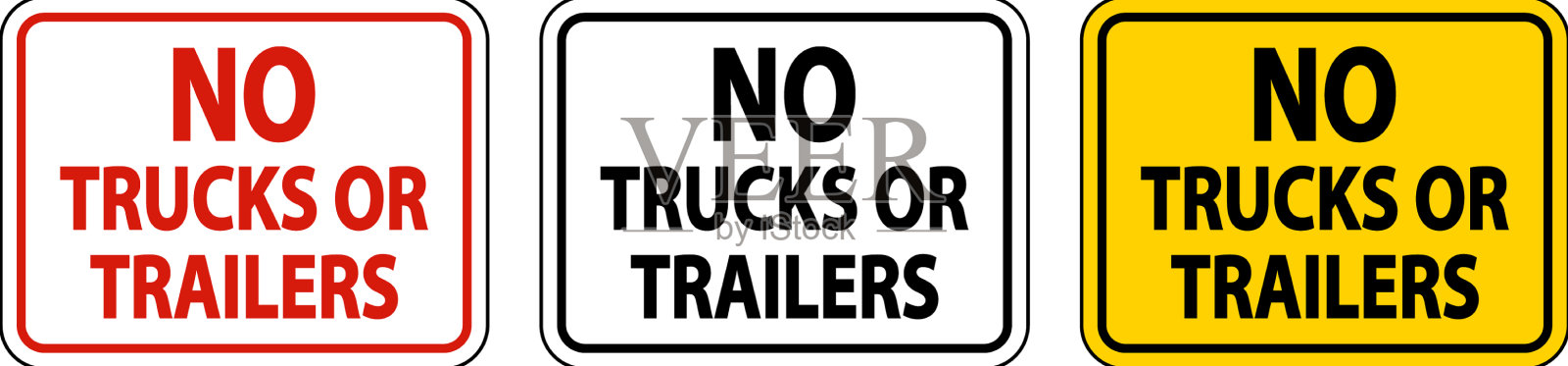 白色背景的卡车或拖车禁止通行插画图片素材