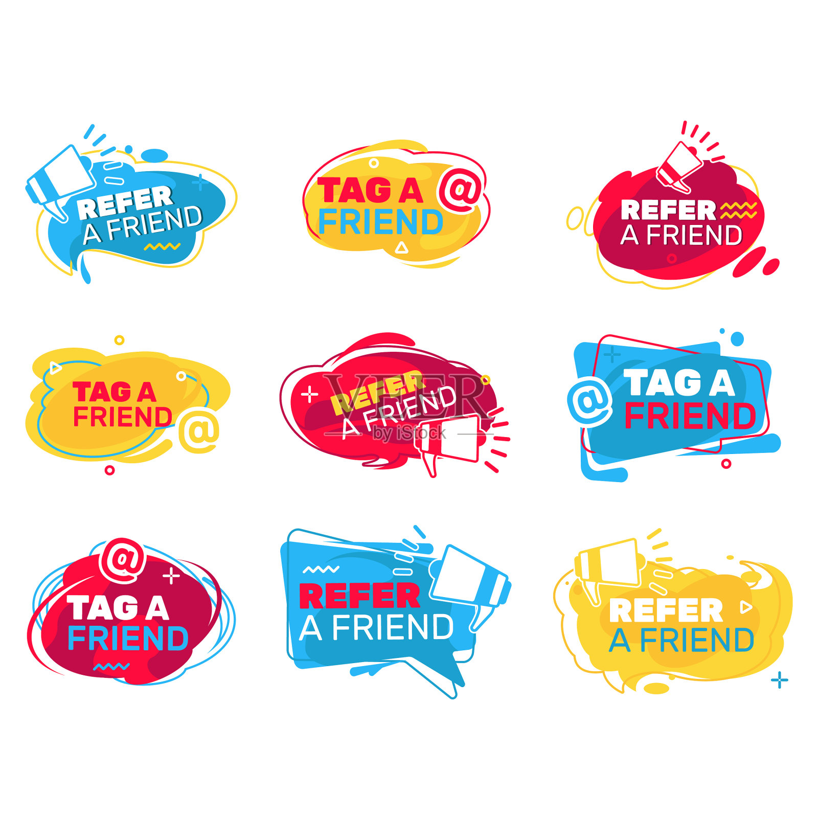 参考好友公告元素集插画图片素材