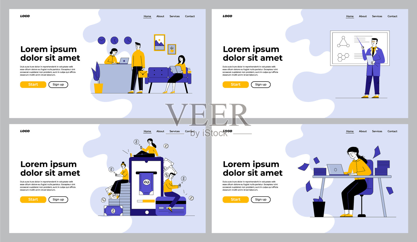 商业活动组插画图片素材