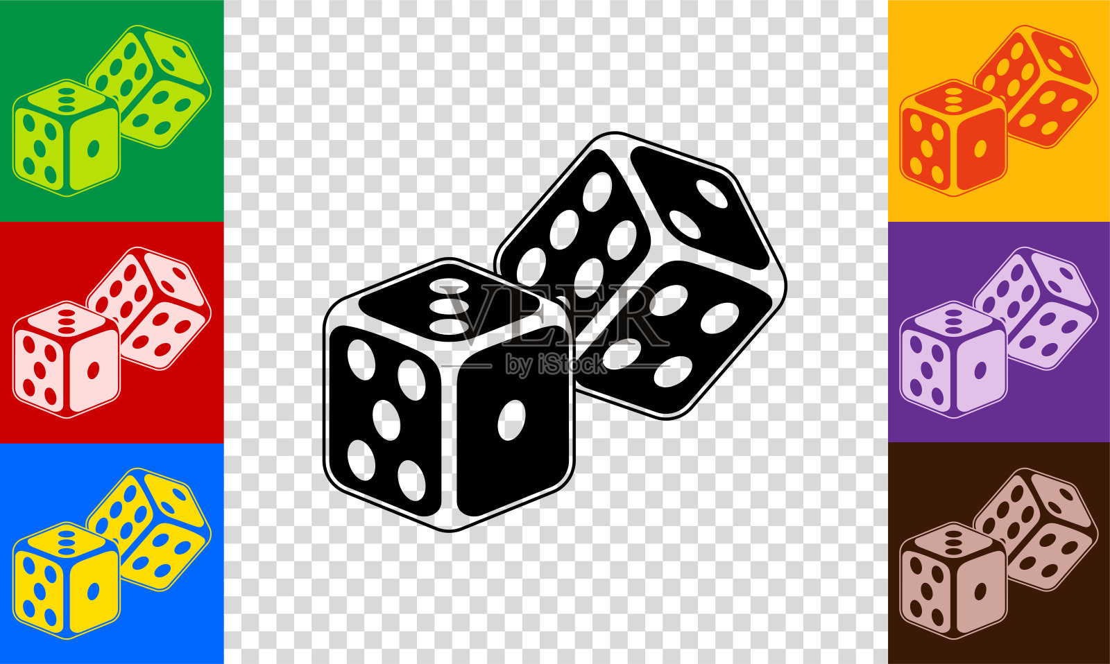骰子游戏图标。插画图片素材