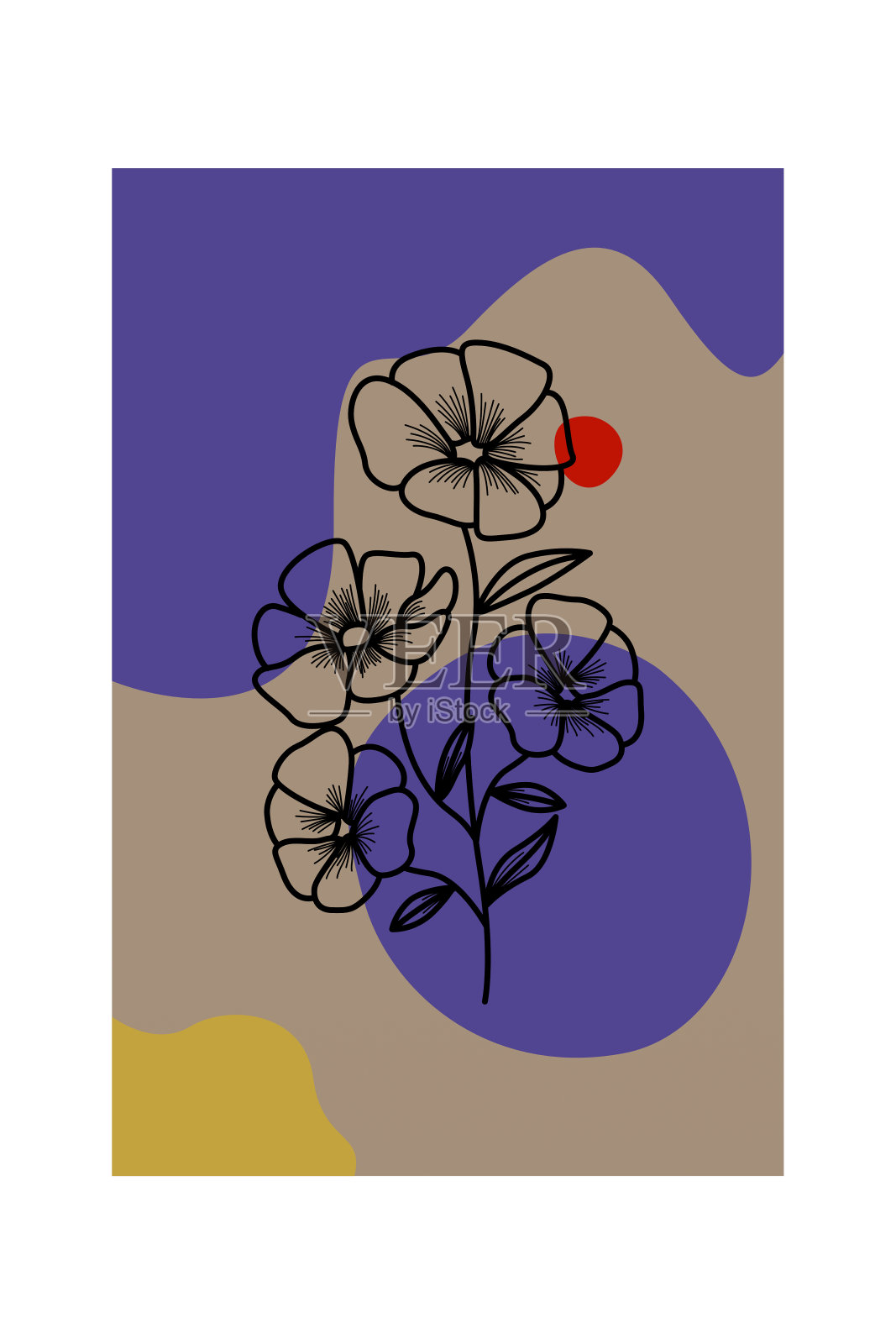 复古花墙艺术装饰插画图片素材