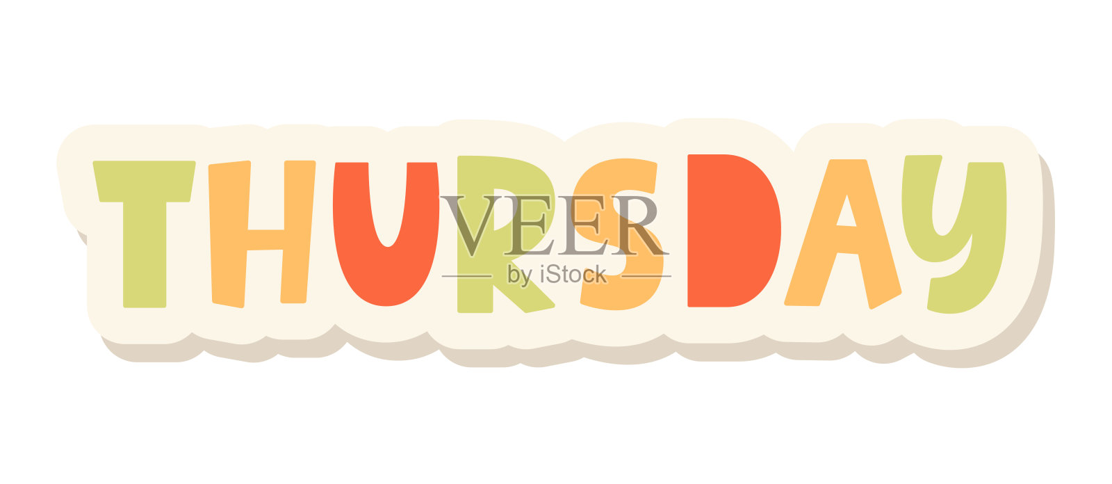 星期四贴纸规划师设计元素。星期几插画图片素材