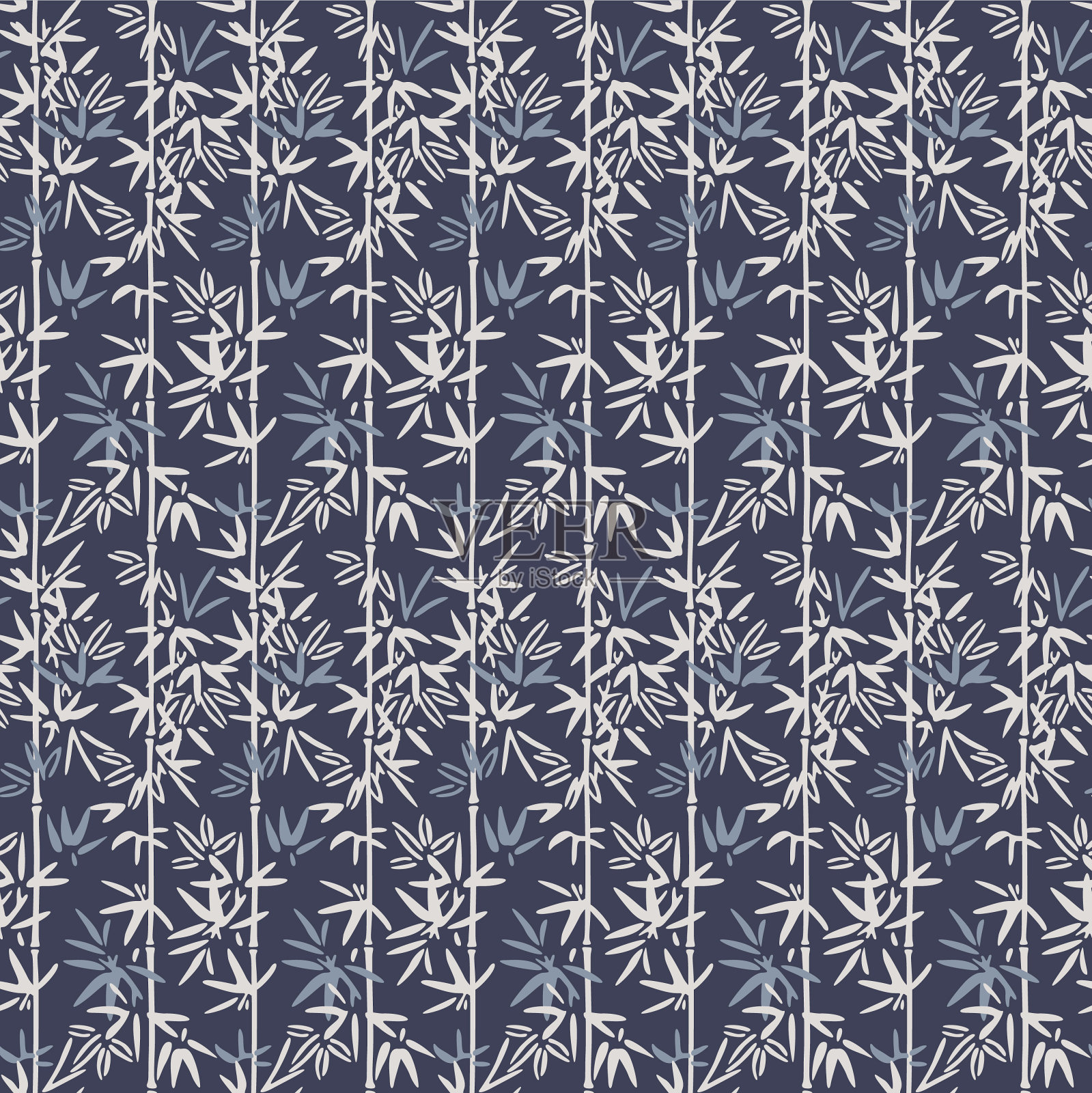 日本竹叶矢量无缝图案插画图片素材