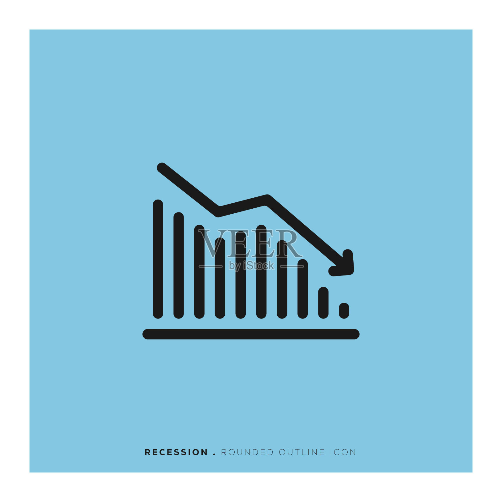 衰退圆角线图标插画图片素材