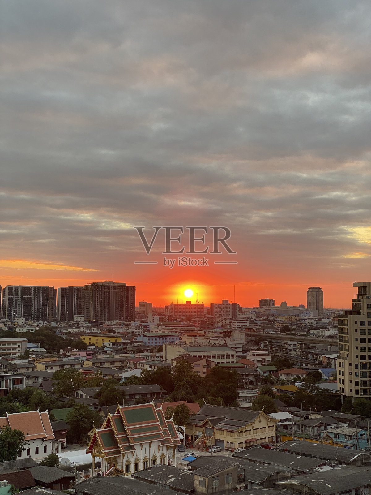 曼谷的日落照片摄影图片