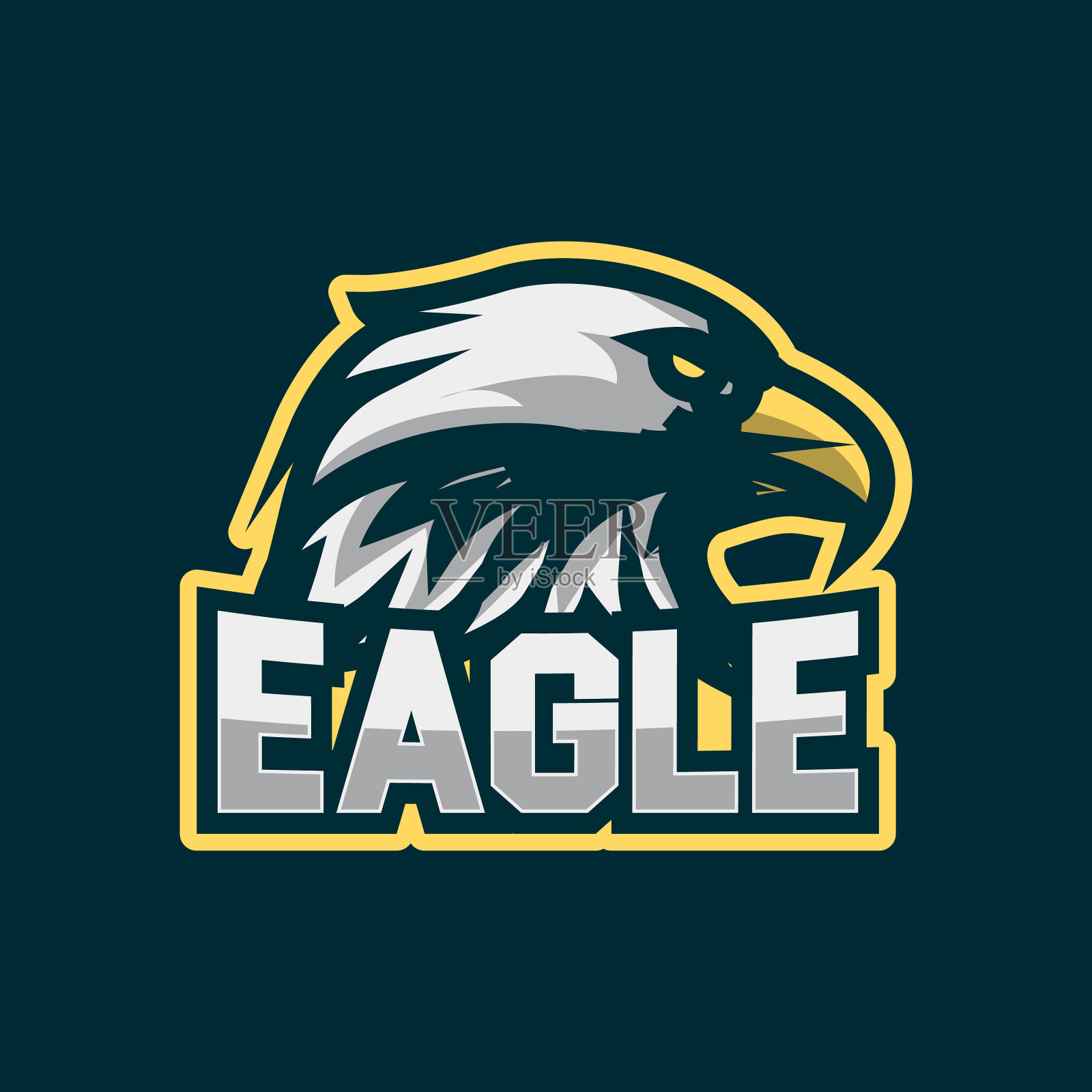 老鹰电子竞技游戏标志设计鹰头标志插画图片素材