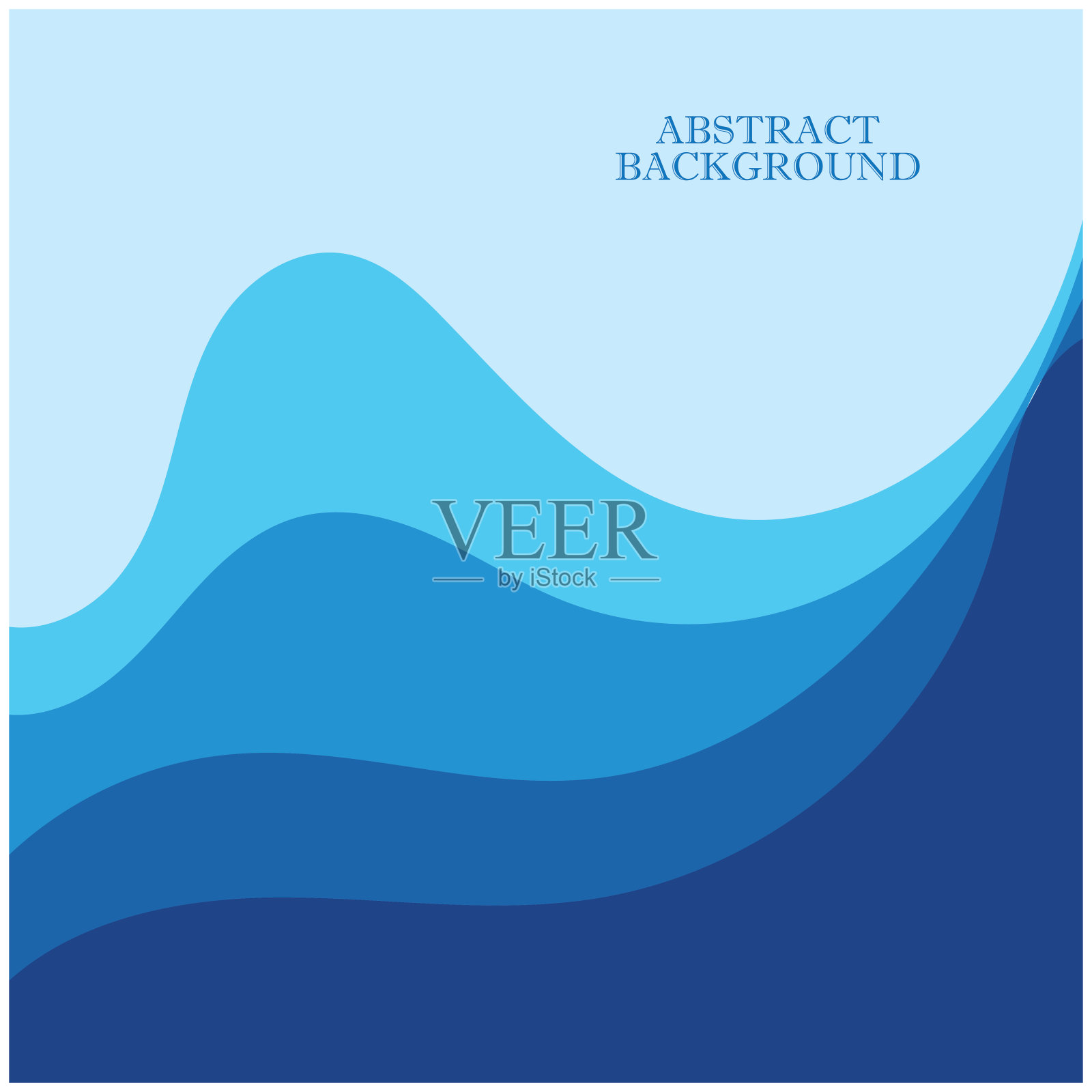 蓝色波浪矢量抽象背景平面设计股票插图插画图片素材