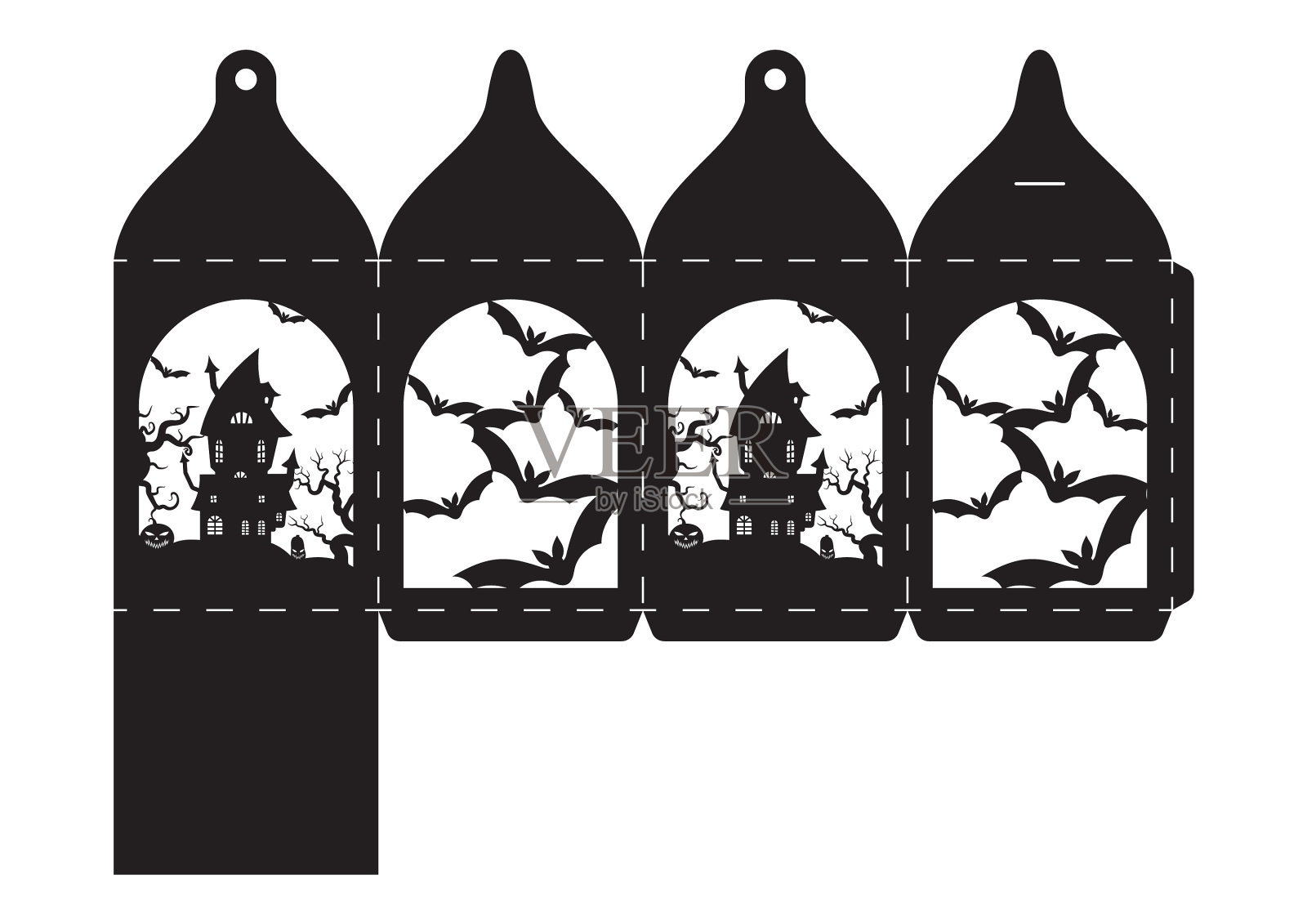 万圣节快乐招待盒礼物派对偏爱盒插画图片素材