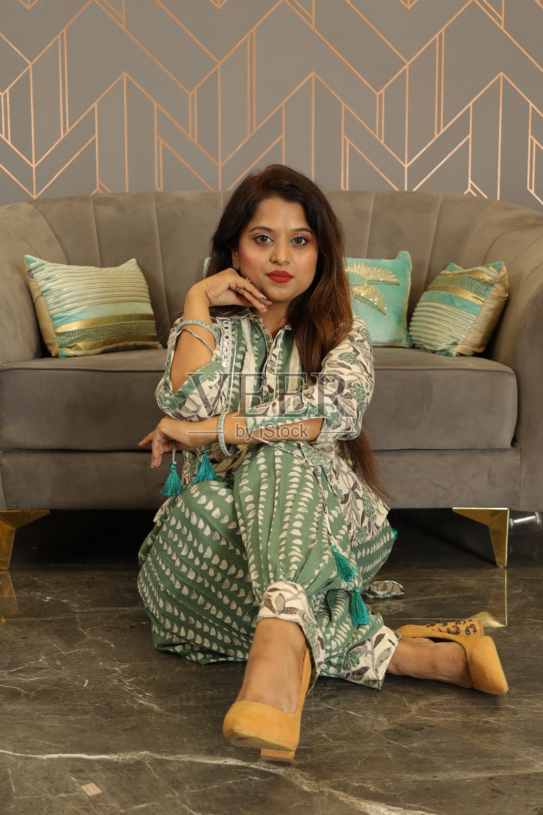 印度女式连衣裙照片摄影图片