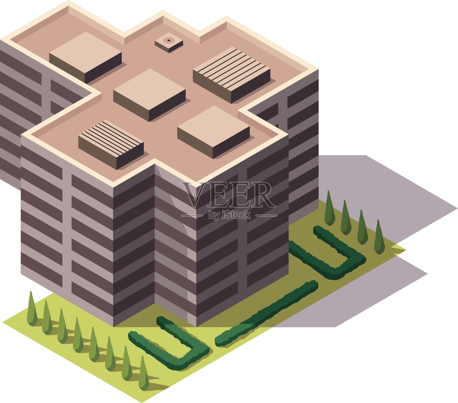 办公室等距城镇公寓建筑城市设计元素图片