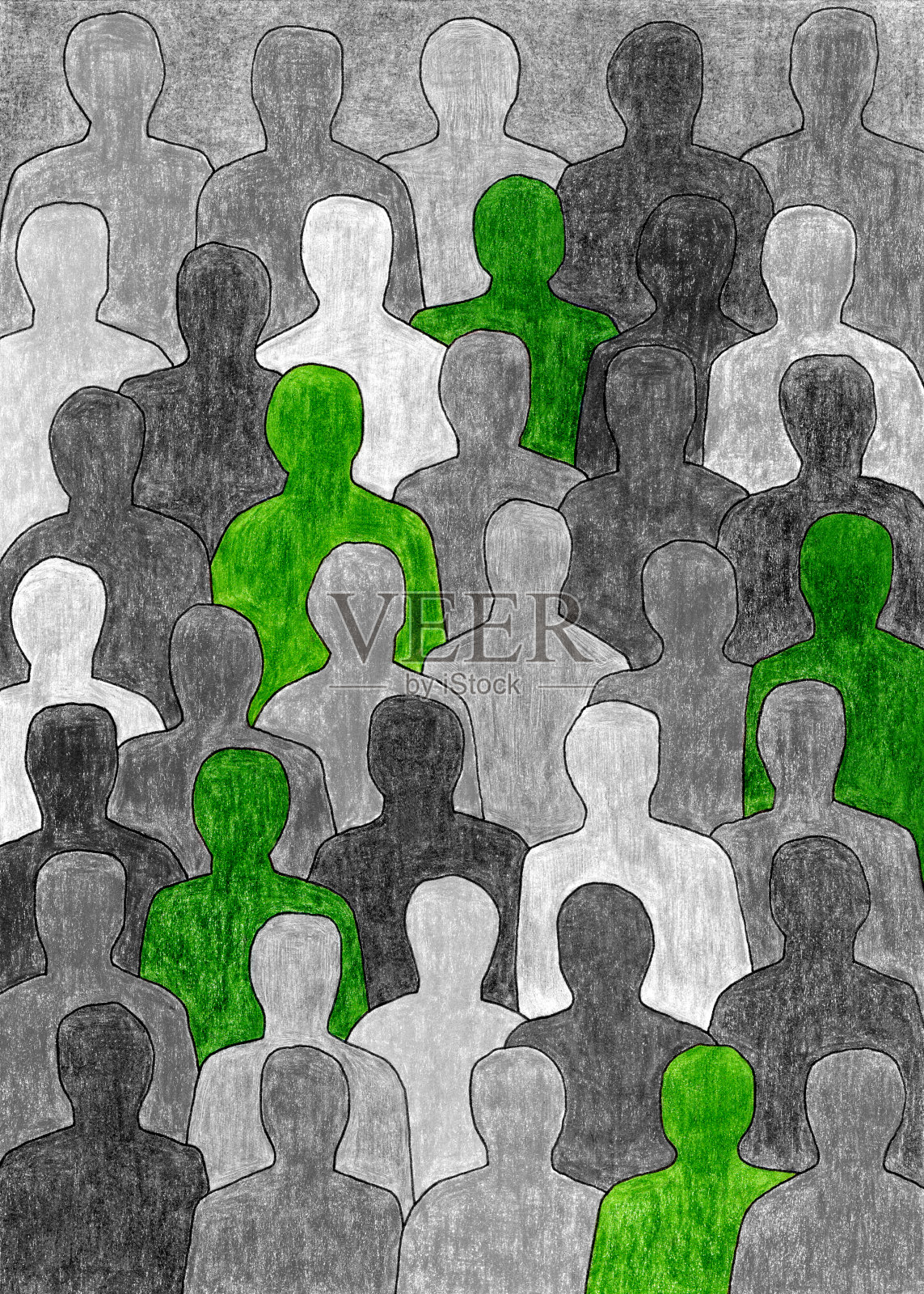 绿色男人插画图片素材