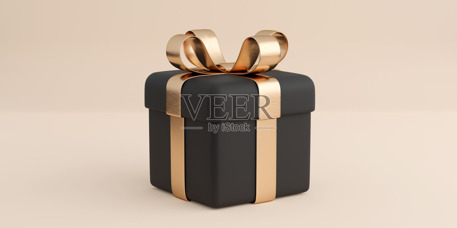 现实礼盒与黄金丝带蝴蝶结。照片摄影图片