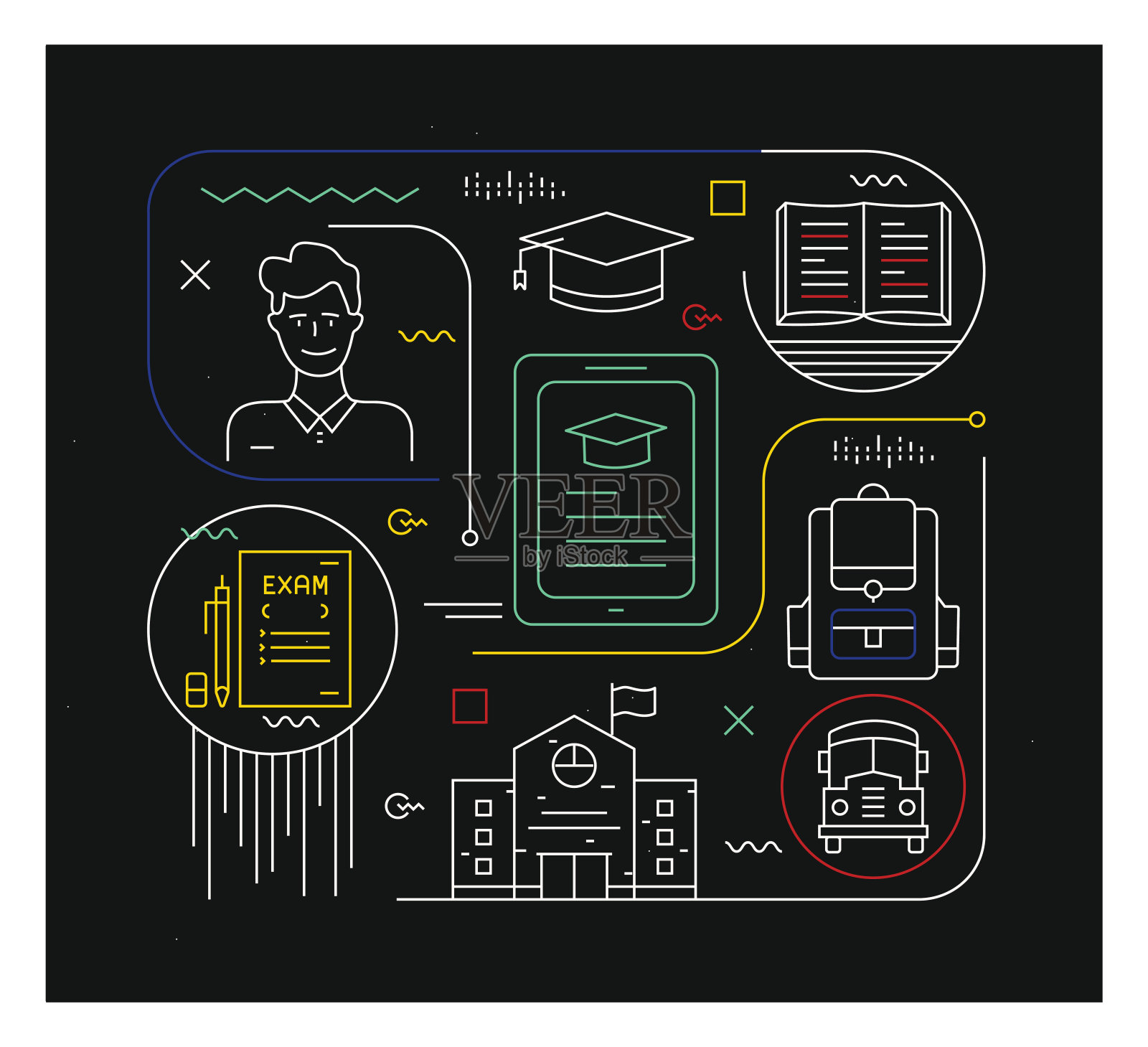 《教育设计的现代例证》插画图片素材