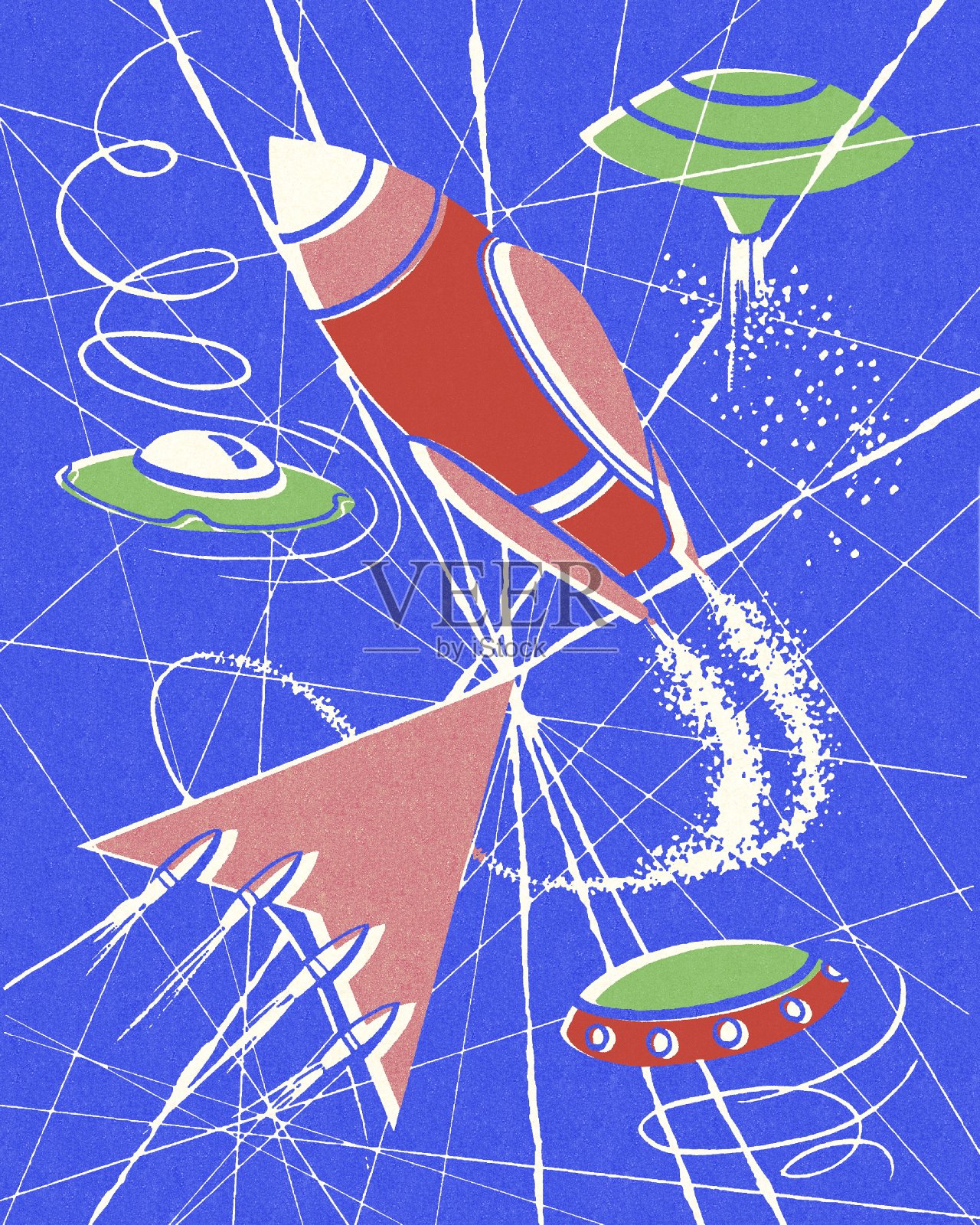 宇宙飞船插画图片素材