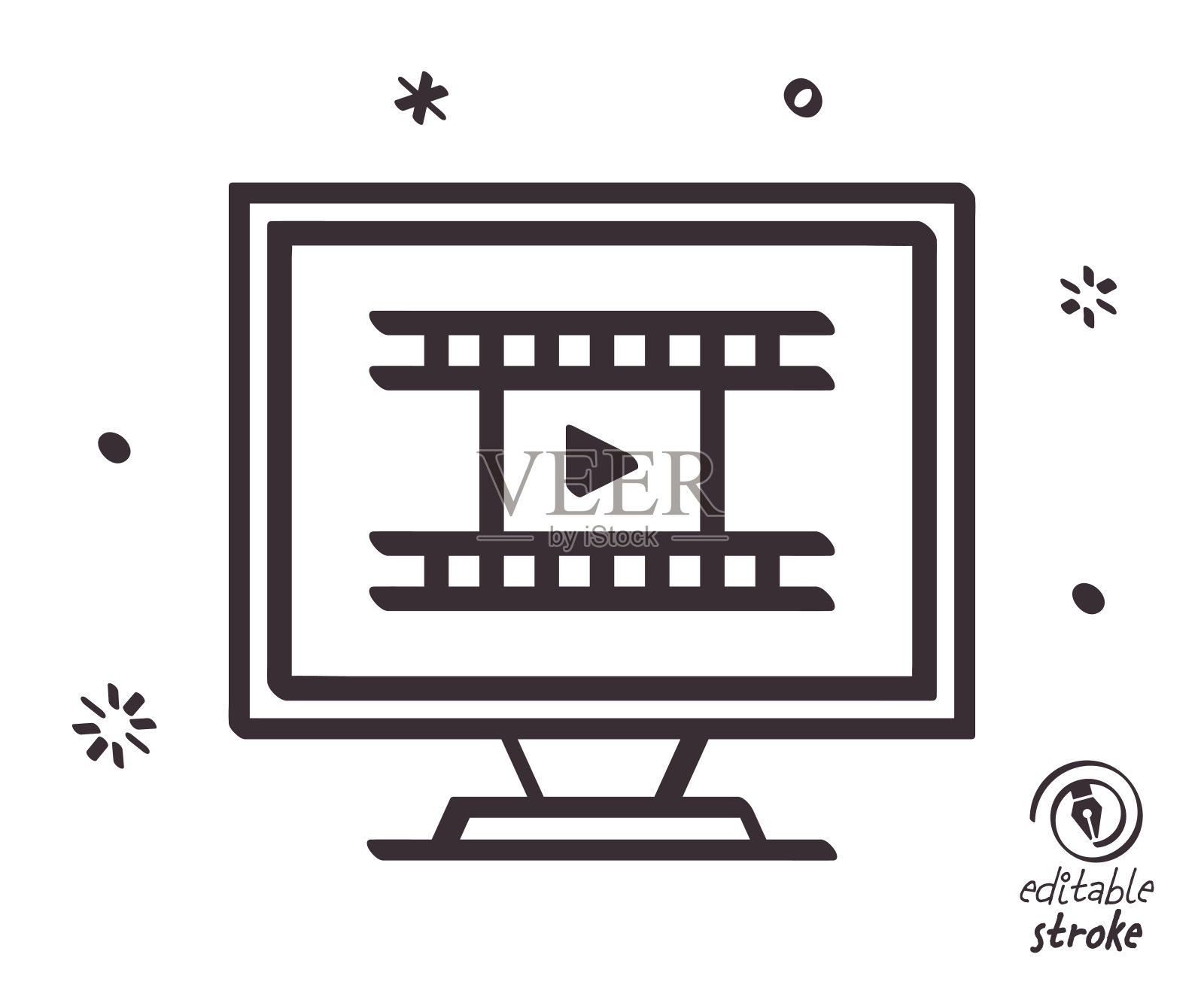 有趣的线条插图视频质量插画图片素材