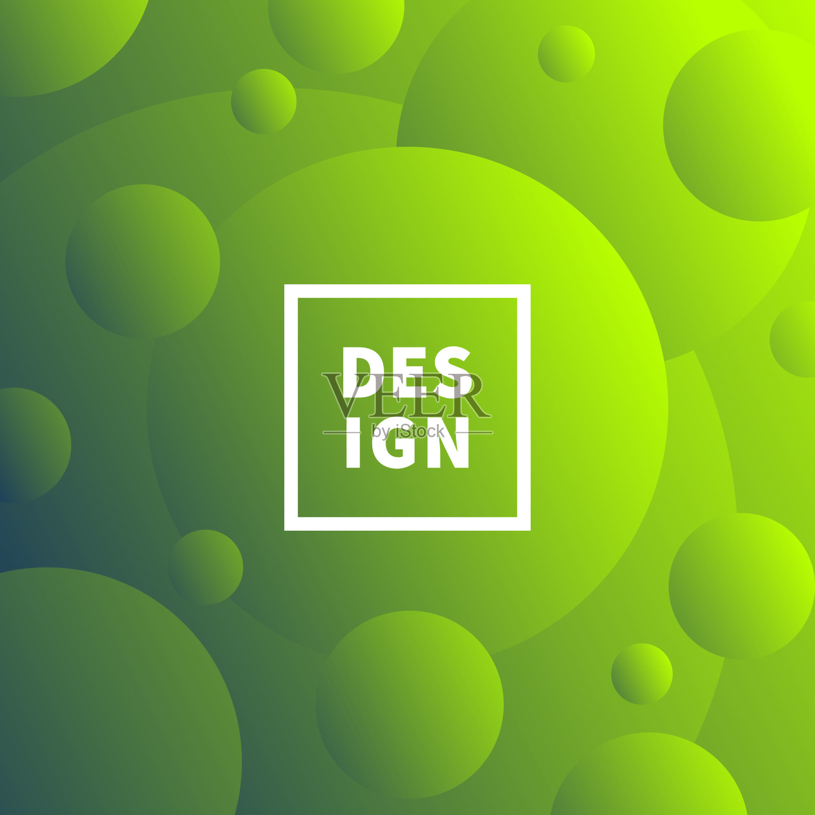 抽象几何背景与绿色梯度圆插画图片素材