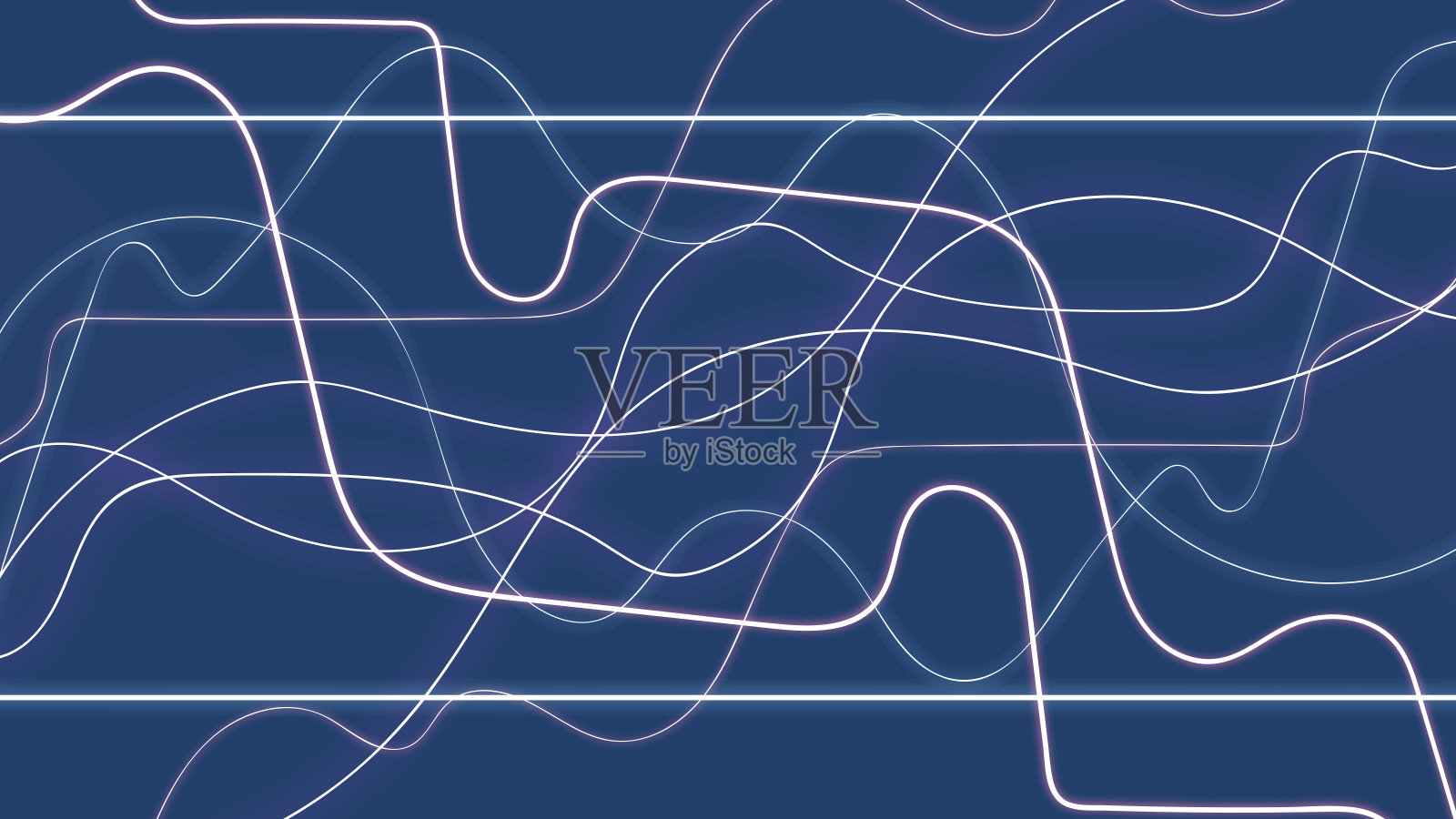 线的抽象图解-电脉冲和波。插画图片素材