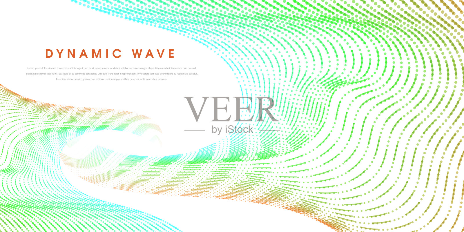 白色背景上抽象的彩色波浪线插画图片素材