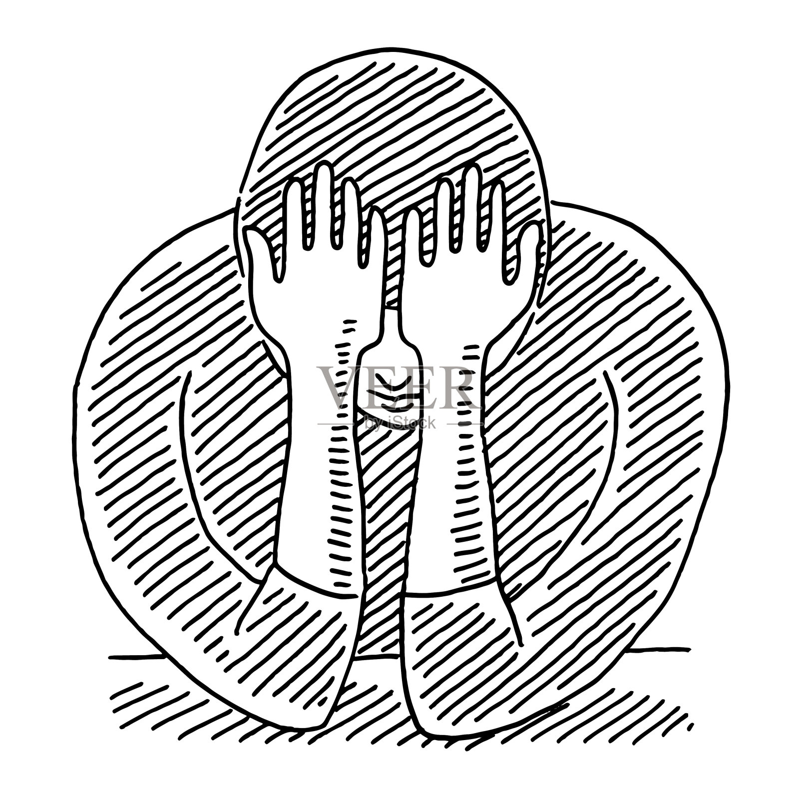 悲伤的人的抑郁概念图插画图片素材