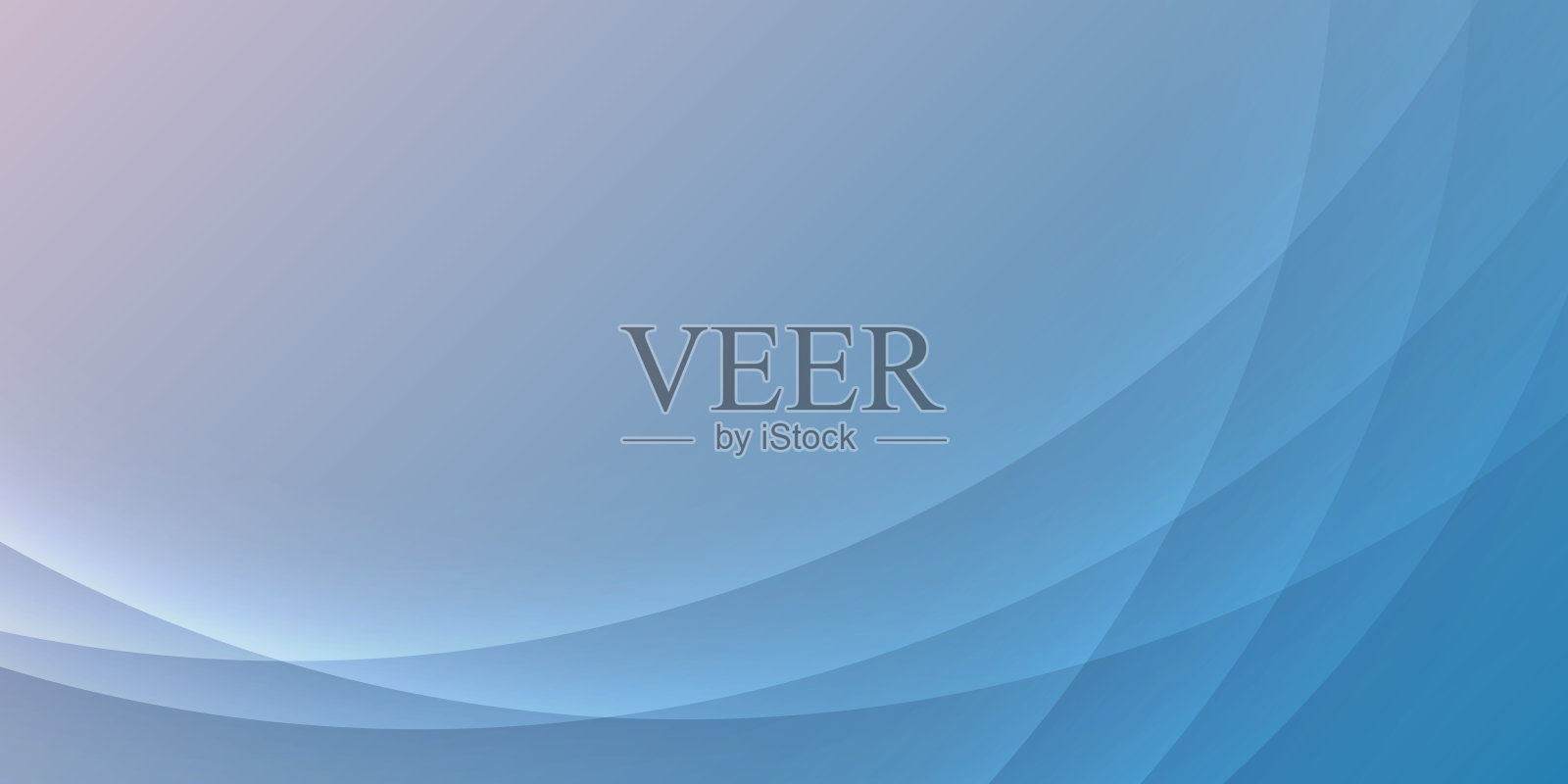 蓝色抽象背景与曲线-新潮的几何设计插画图片素材