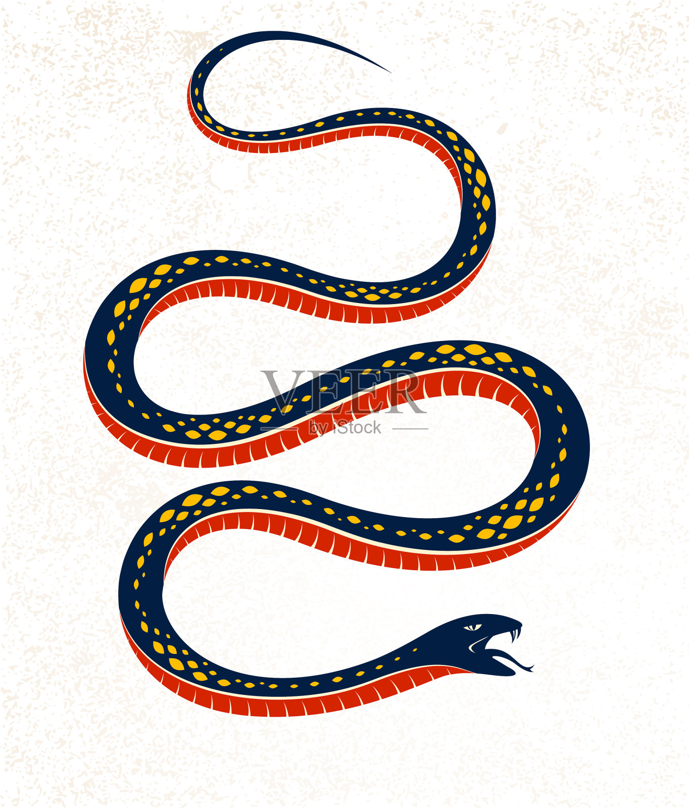 毒蛇古纹画插画图片素材