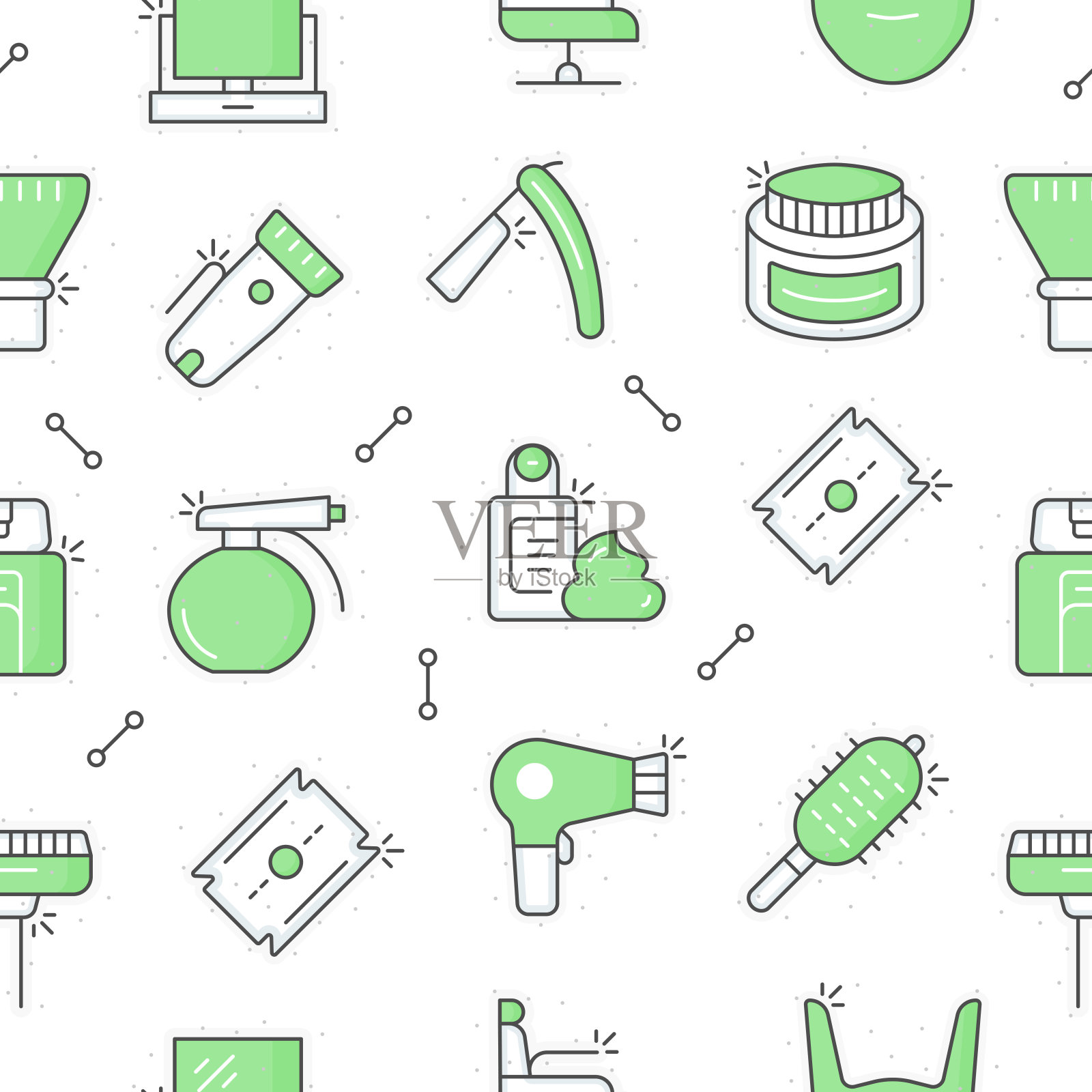 理发店无缝图案插画图片素材