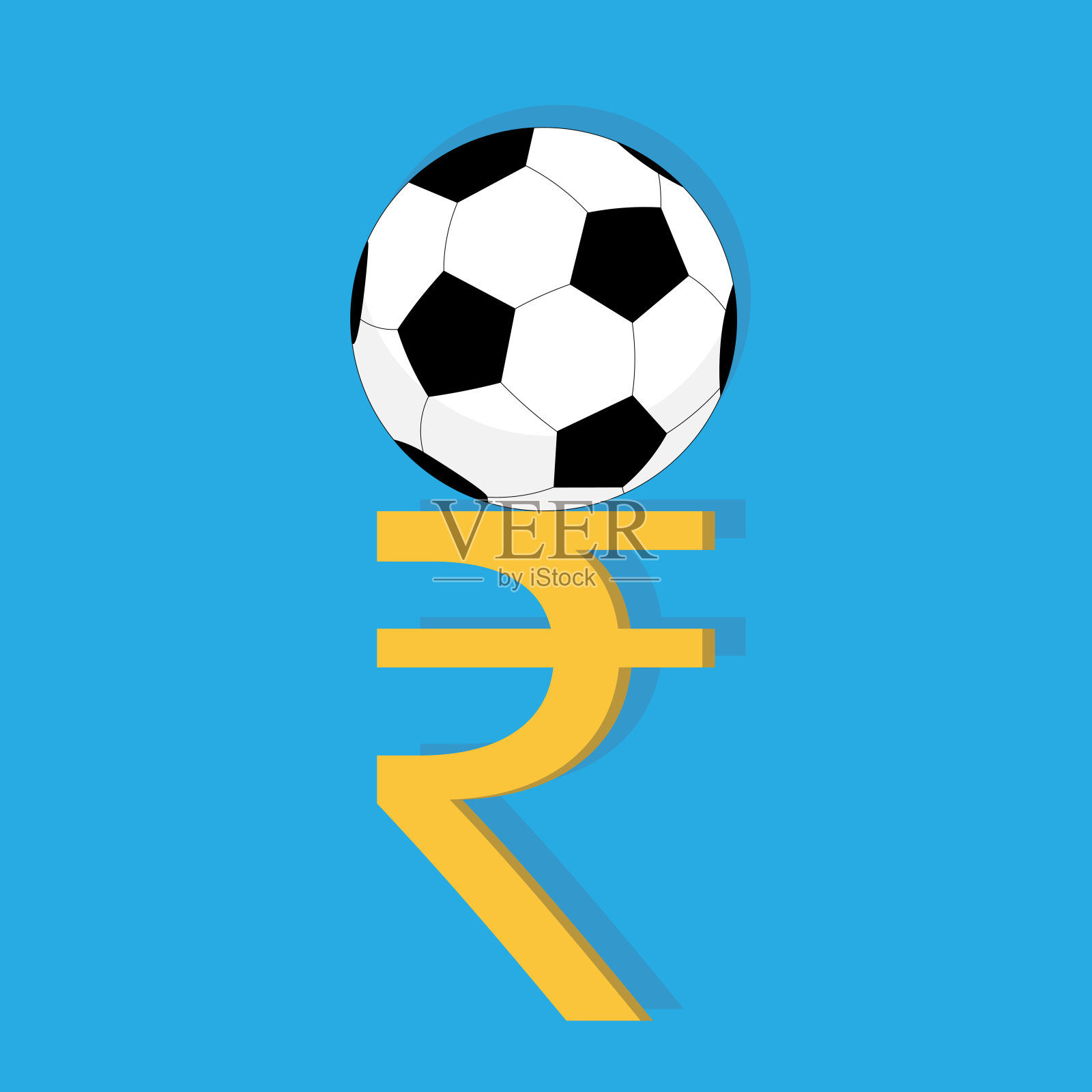 足球中的卢比插画图片素材