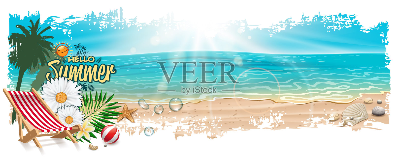 海岸线插画图片素材