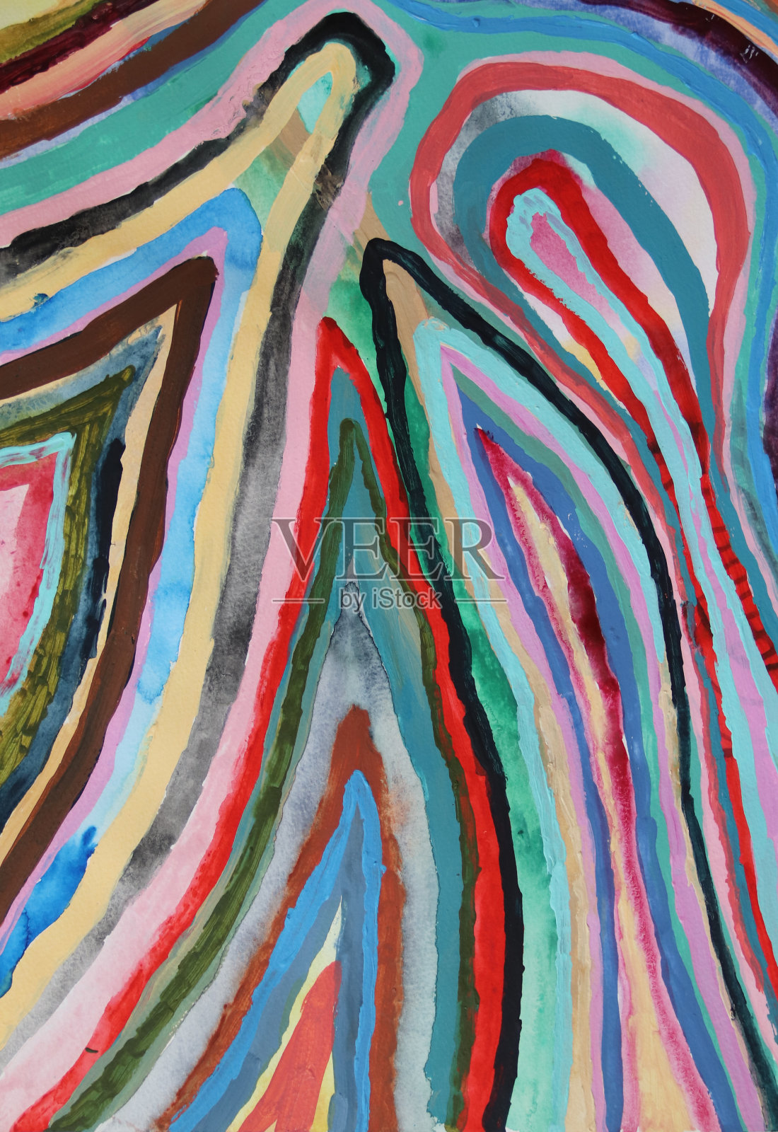 家庭的凝聚力抽象画插画图片素材