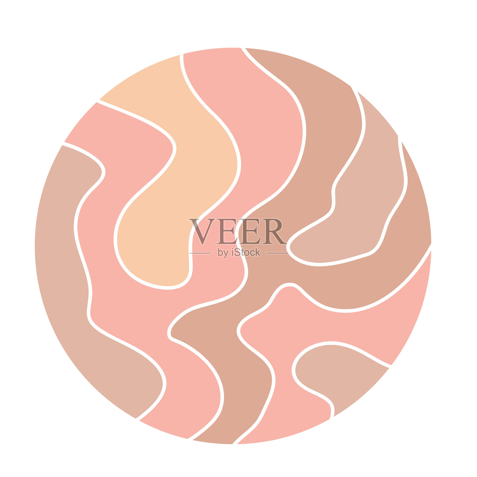 圆突出极简波西米亚涂鸦简单轮廓模板。圆装饰图标。手工圆形轮廓米色自然色调插画图片素材