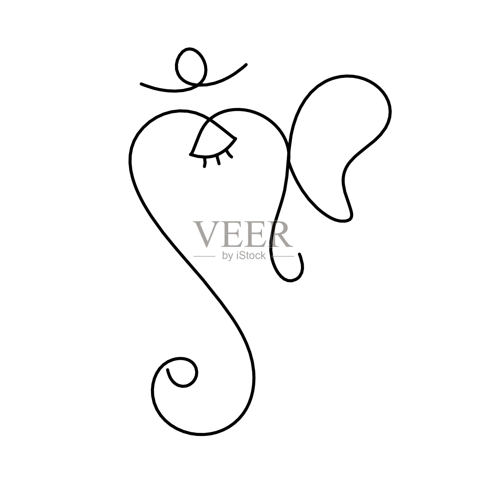 象头神的剪影画在插画图片素材